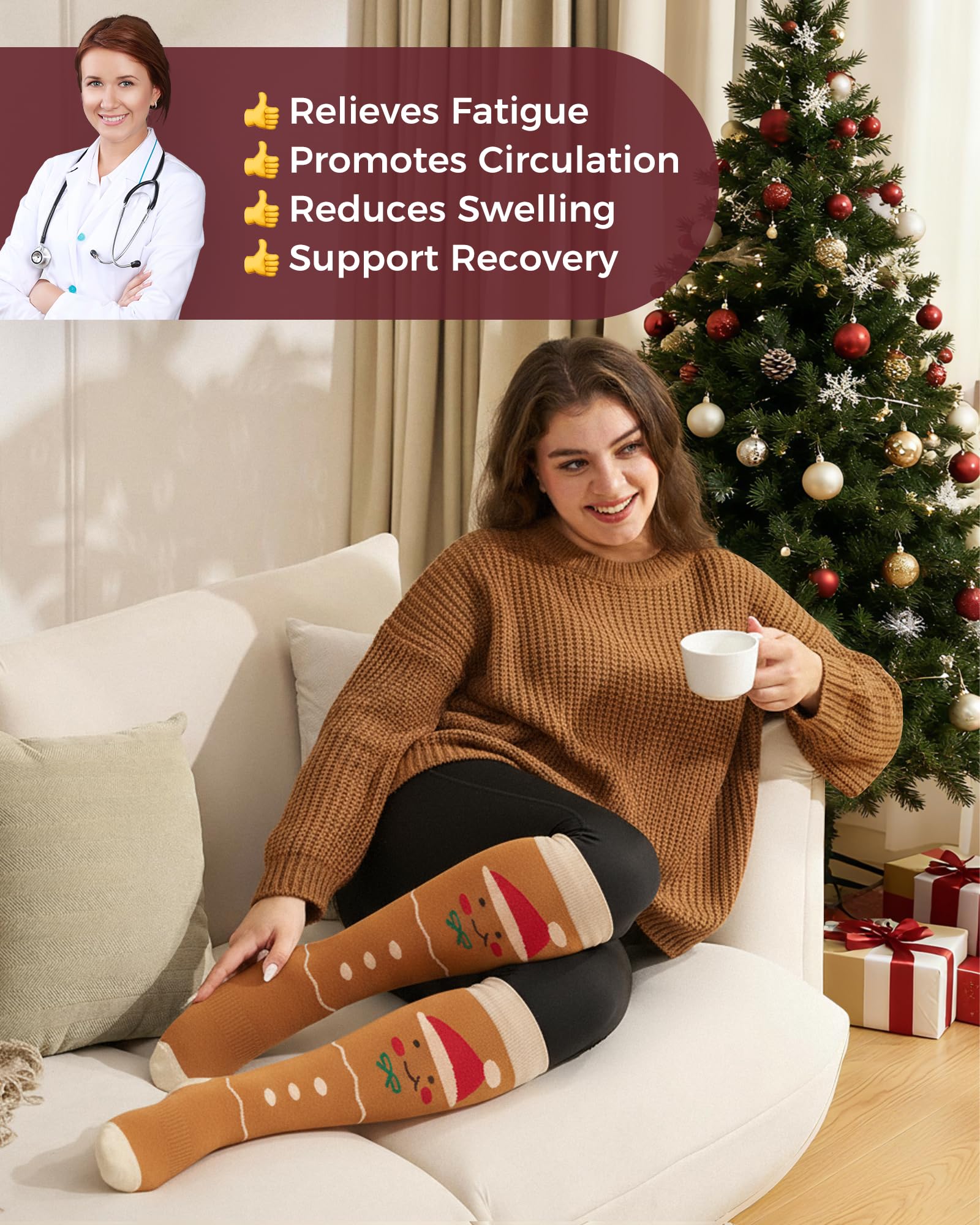 momcozy-compression-socks-for-women-wide-calf-15-20mmhg-knee-high-support-socks image 6