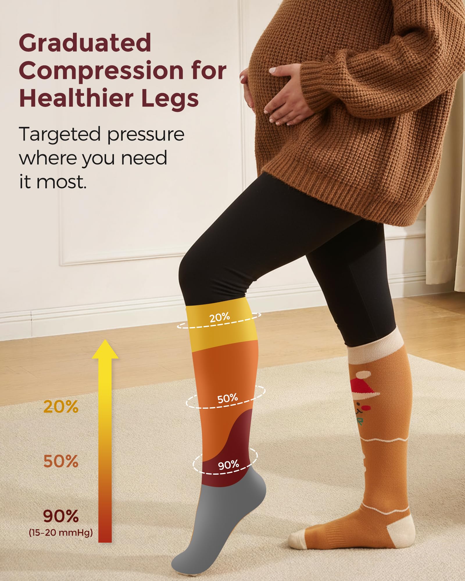 momcozy-compression-socks-for-women-wide-calf-15-20mmhg-knee-high-support-socks image 4