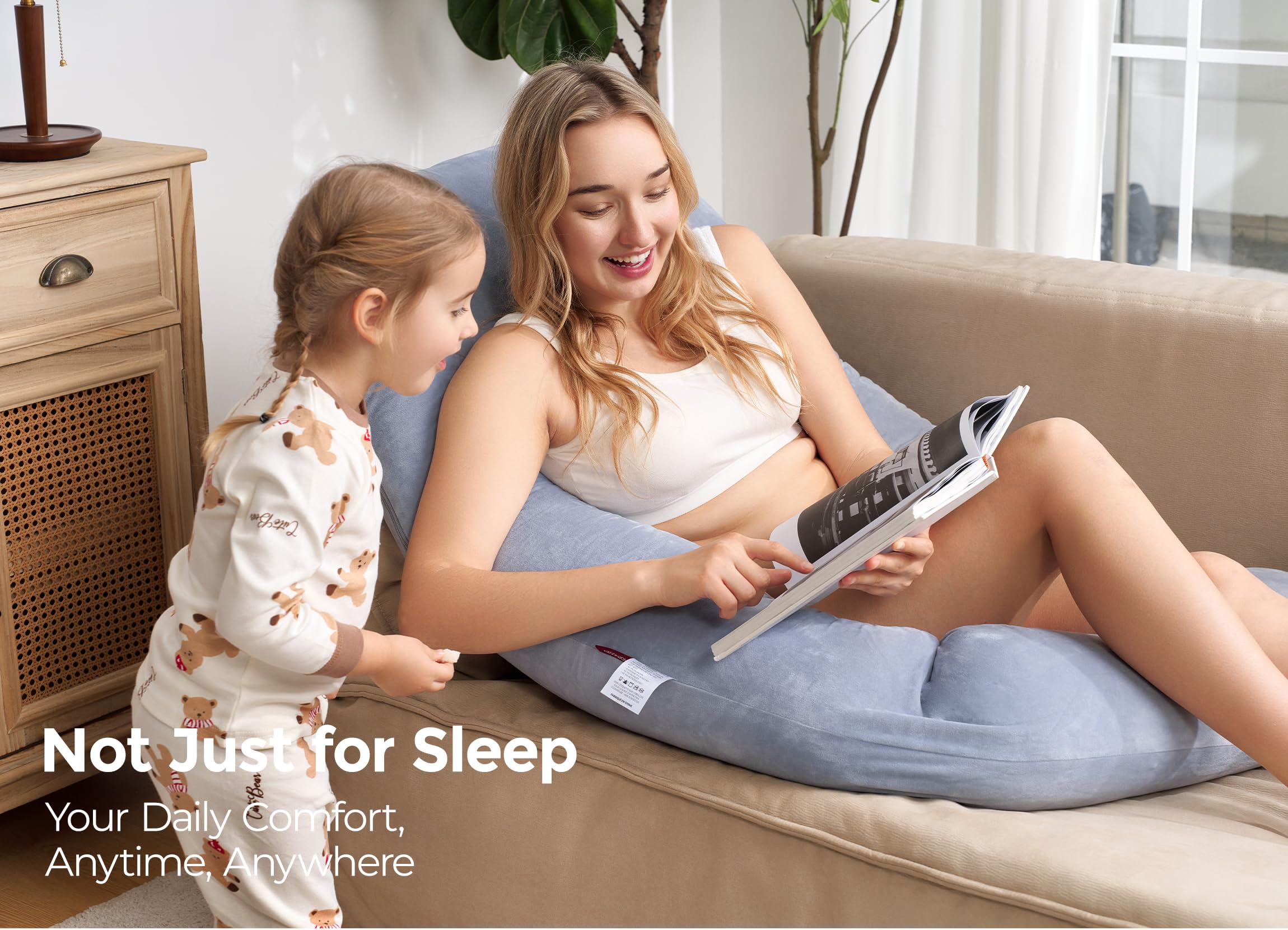 momcozy-dreamlign-u-pro-maternity-pillow-with-adjustable-leg-pillow-full-body-su image 6