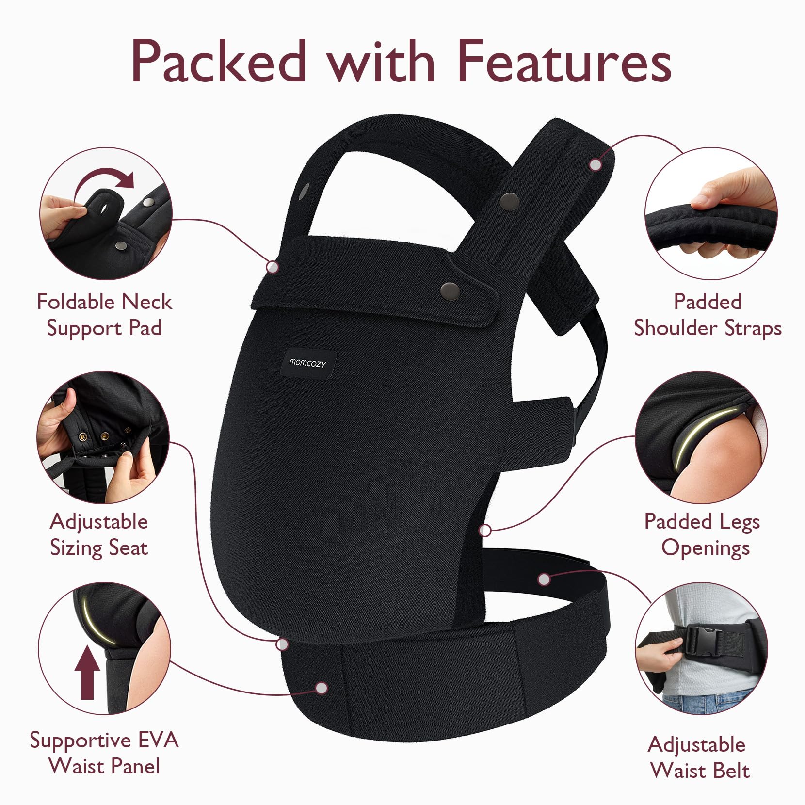 momcozy-baby-wraps-carrier-with-baby-carrier-classic-adjustable-x-small-to-x-lar image 7