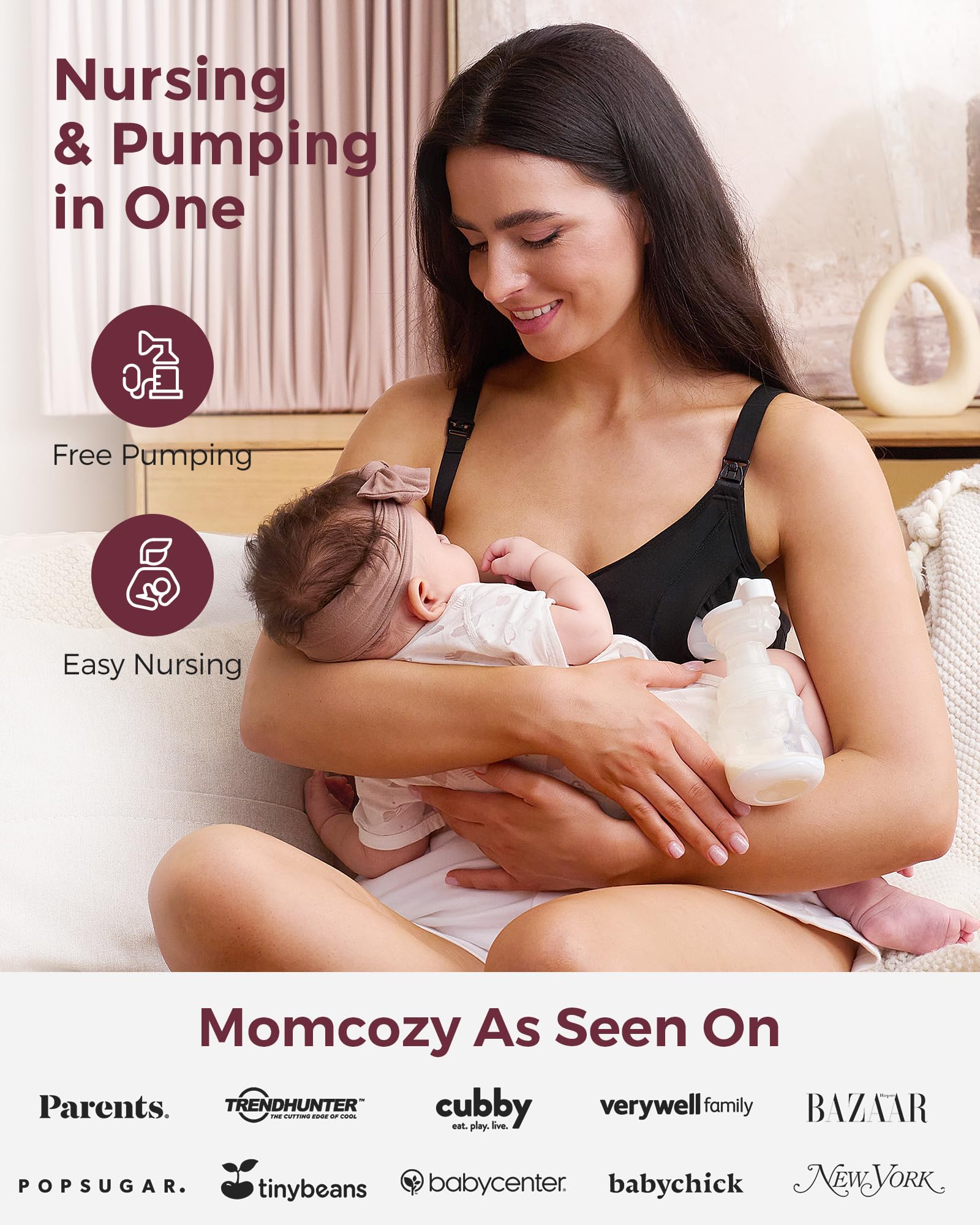 momcozy-2-in-1-hands-free-pumping-bra-adjustable-breast-pump-bra-with-wide-suppo image 4