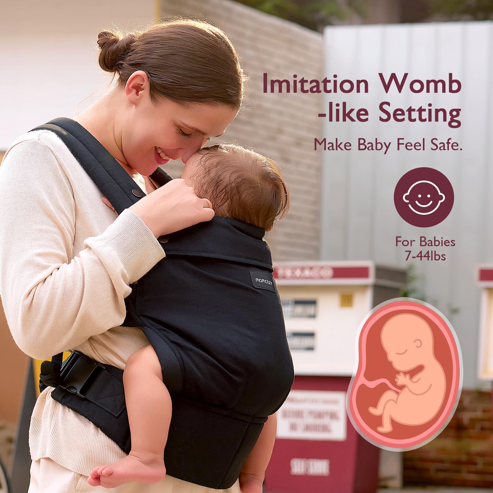 momcozy-baby-wraps-carrier-with-baby-carrier-classic-adjustable-x-small-to-x-lar image 4