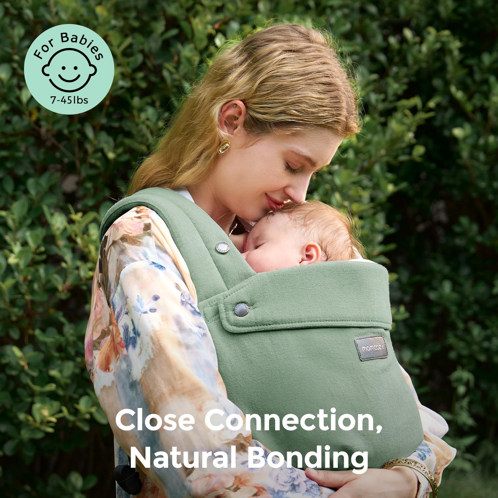 momcozy-baby-carrier-with-cotton-linen-ergonomic-design-7-45-lbs-sage-green image 2