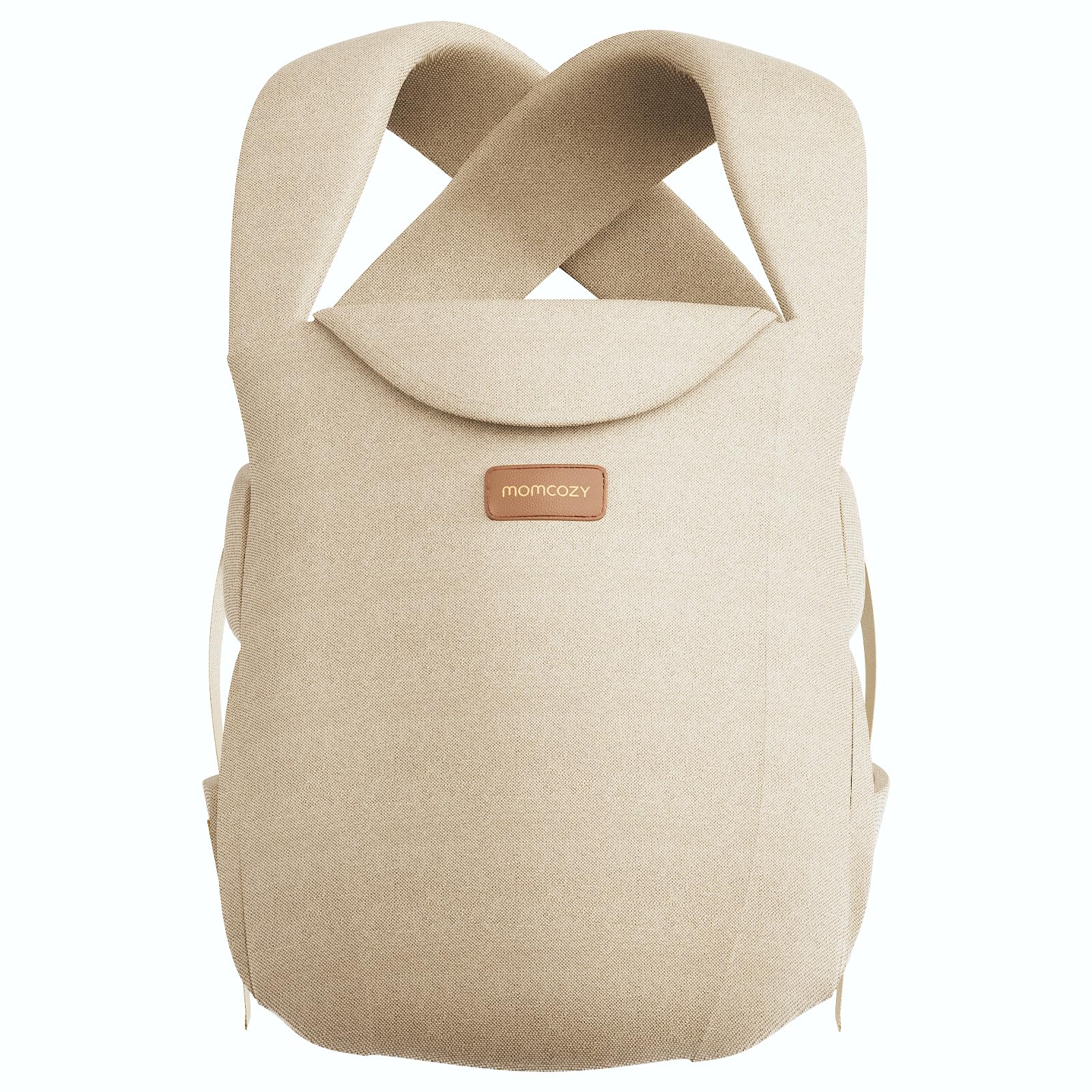 momcozy-weesnug-newborn-carrier-ergonomic-cross-back-support-7-25-lbs-khaki image 1