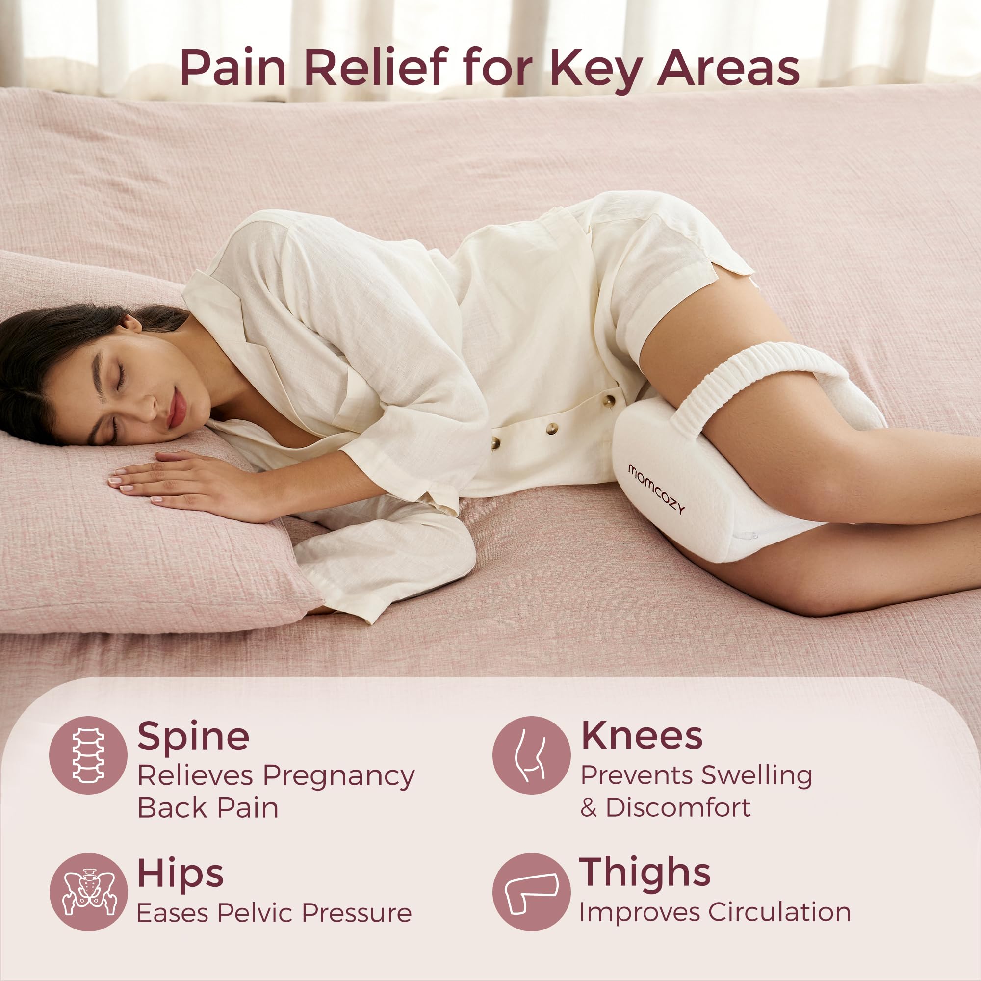 momcozy-pregnancy-knee-pillow-for-side-sleepers-memory-foam-leg-hip-alignment-pi image 5