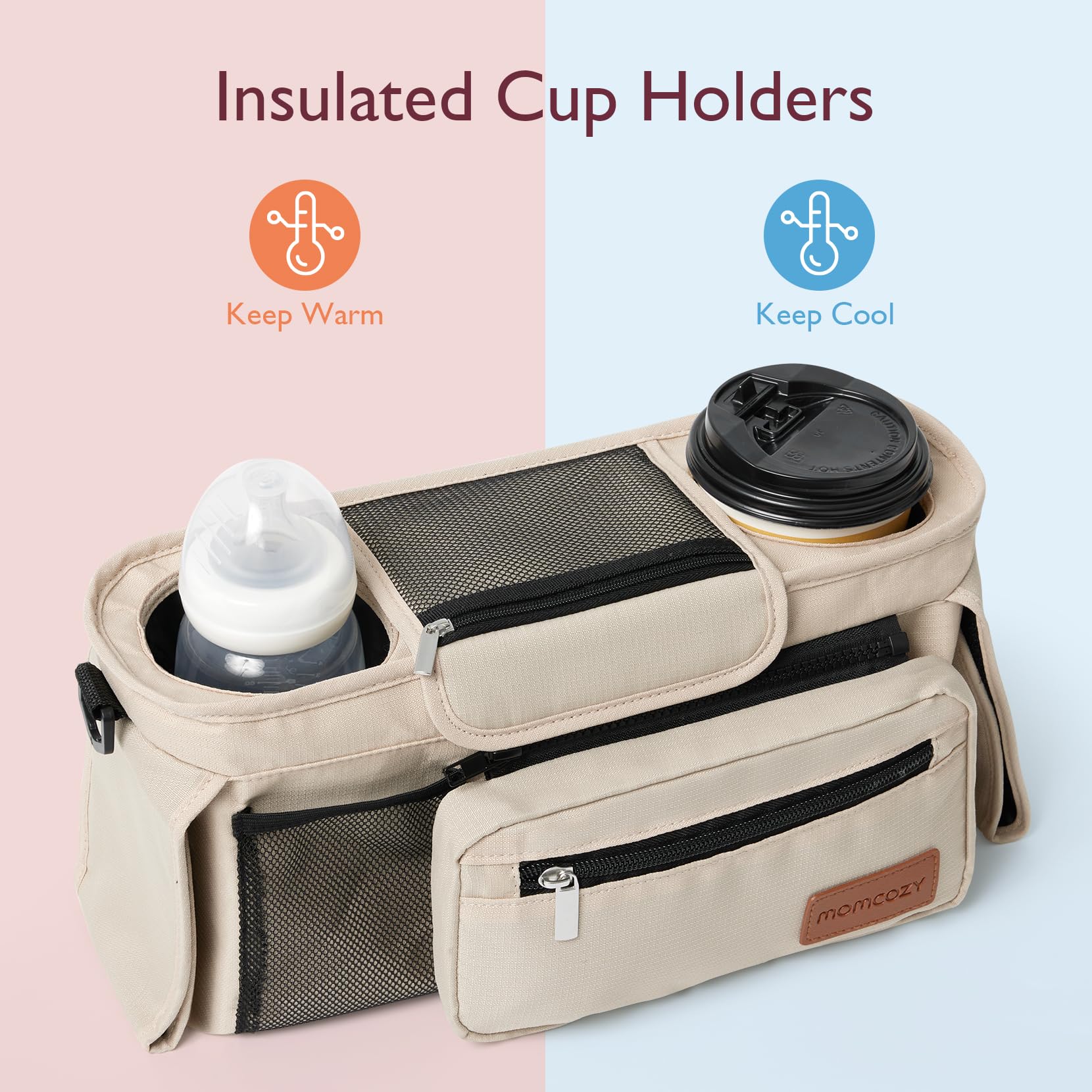 momcozy-universal-stroller-organizer-with-2-insulated-cup-holders-detachable-zip image 6
