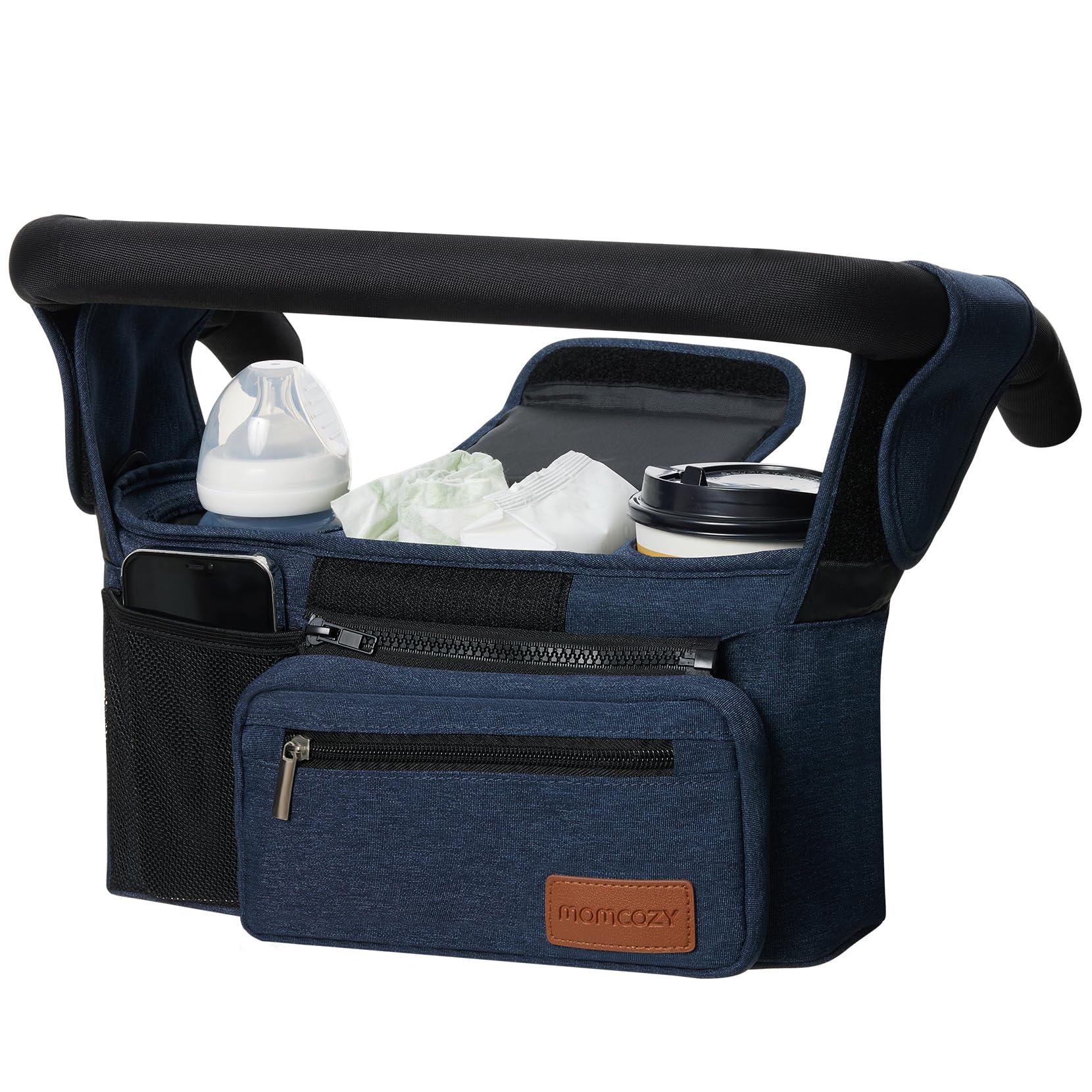 momcozy-universal-stroller-organizer-with-2-insulated-cup-holders-detachable-zip image 8