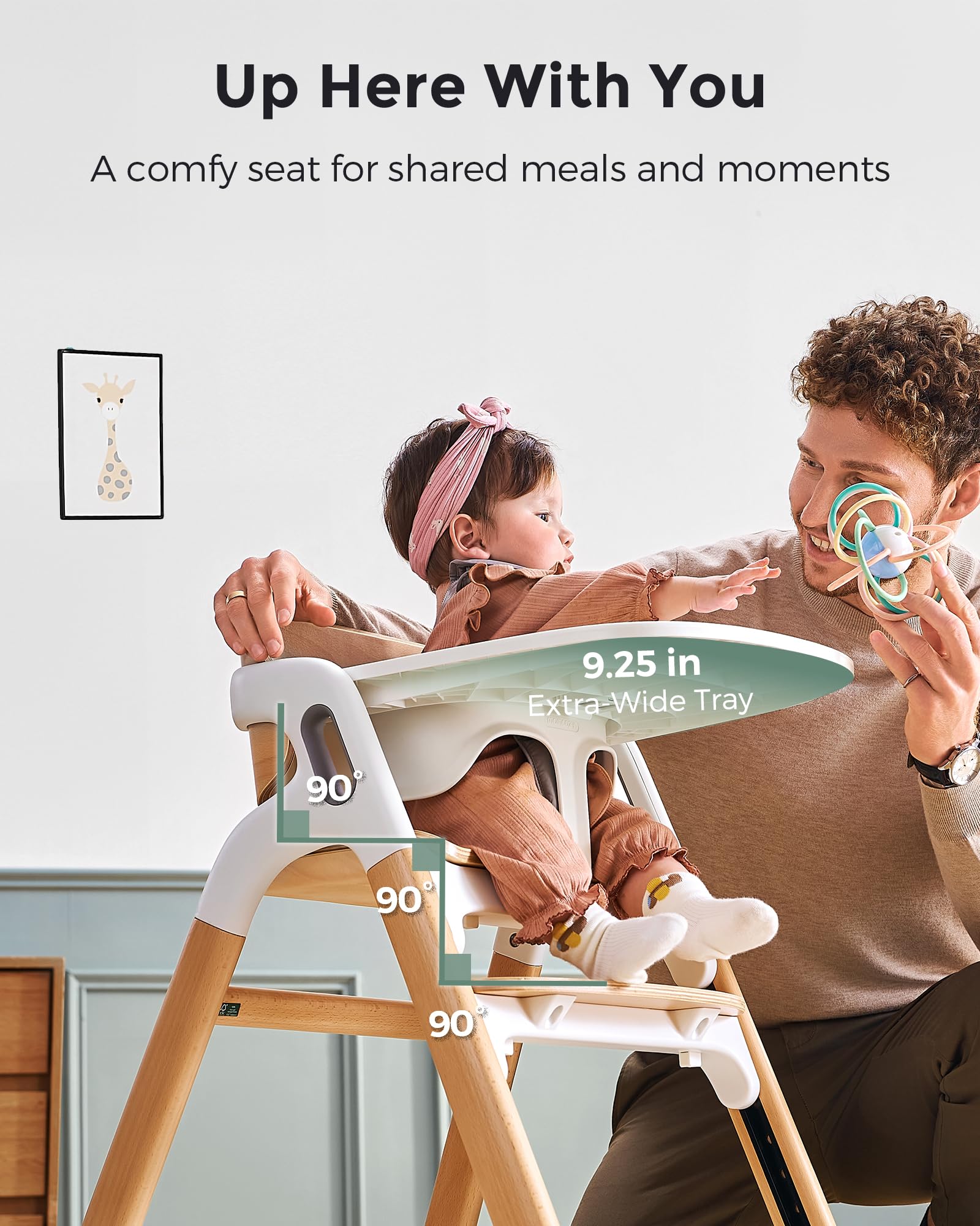 momcozy-dinerpal-wooden-high-chair-5-in-1-convertible-baby-highchair-to-adult-ch image 7