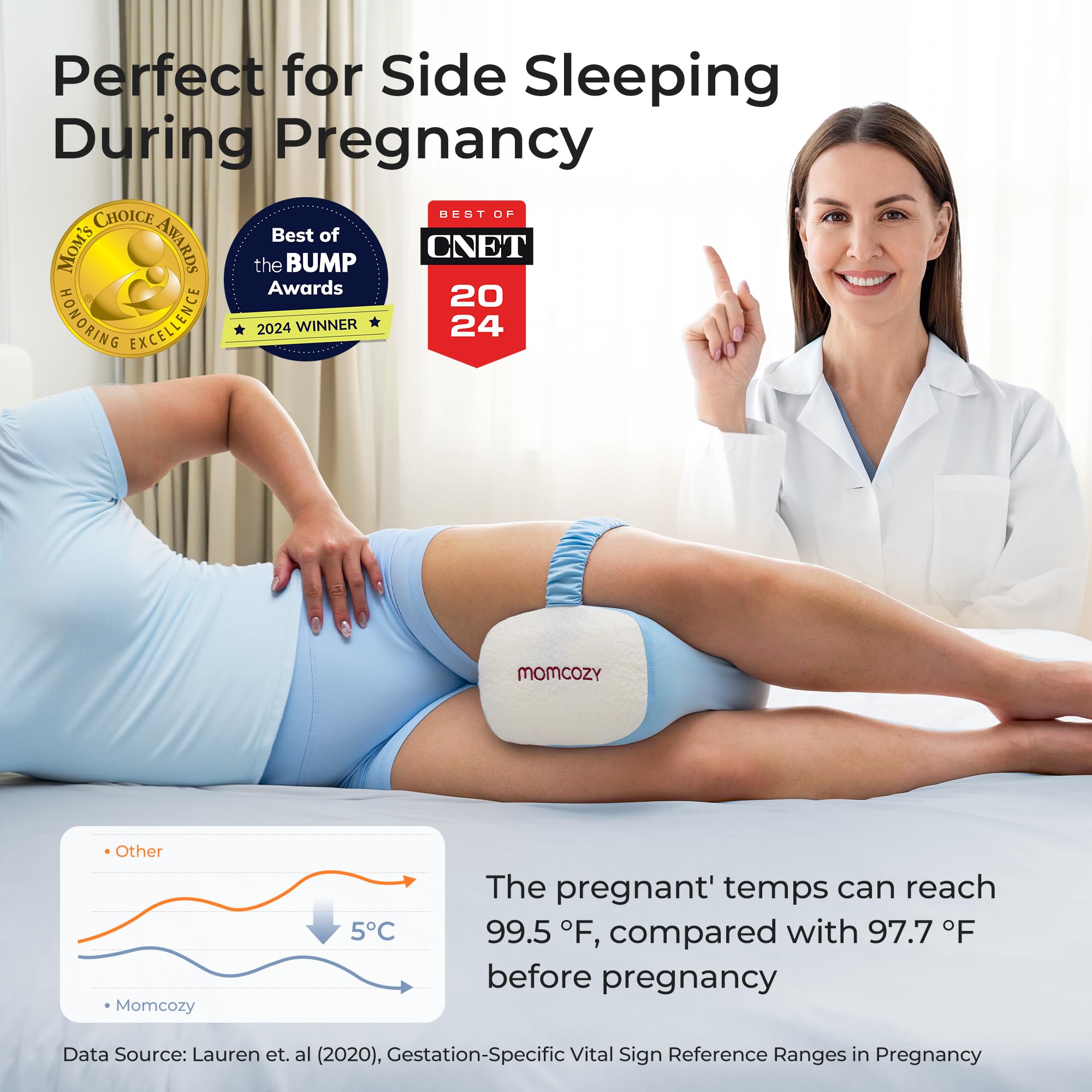 momcozy-knee-pillow-for-side-sleepers-with-cooling-cover image 7