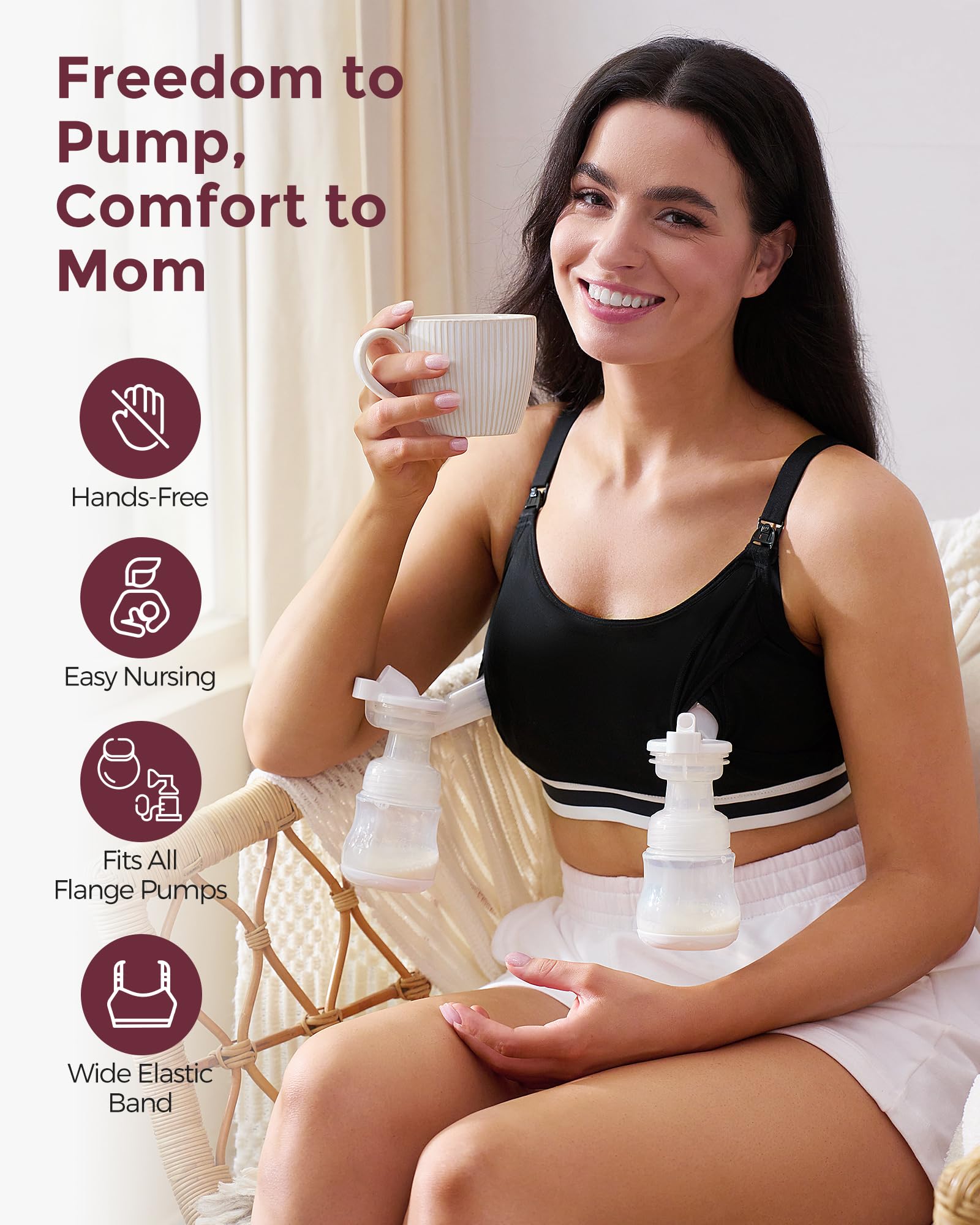 momcozy-2-in-1-hands-free-pumping-bra-adjustable-breast-pump-bra-with-wide-suppo image 2