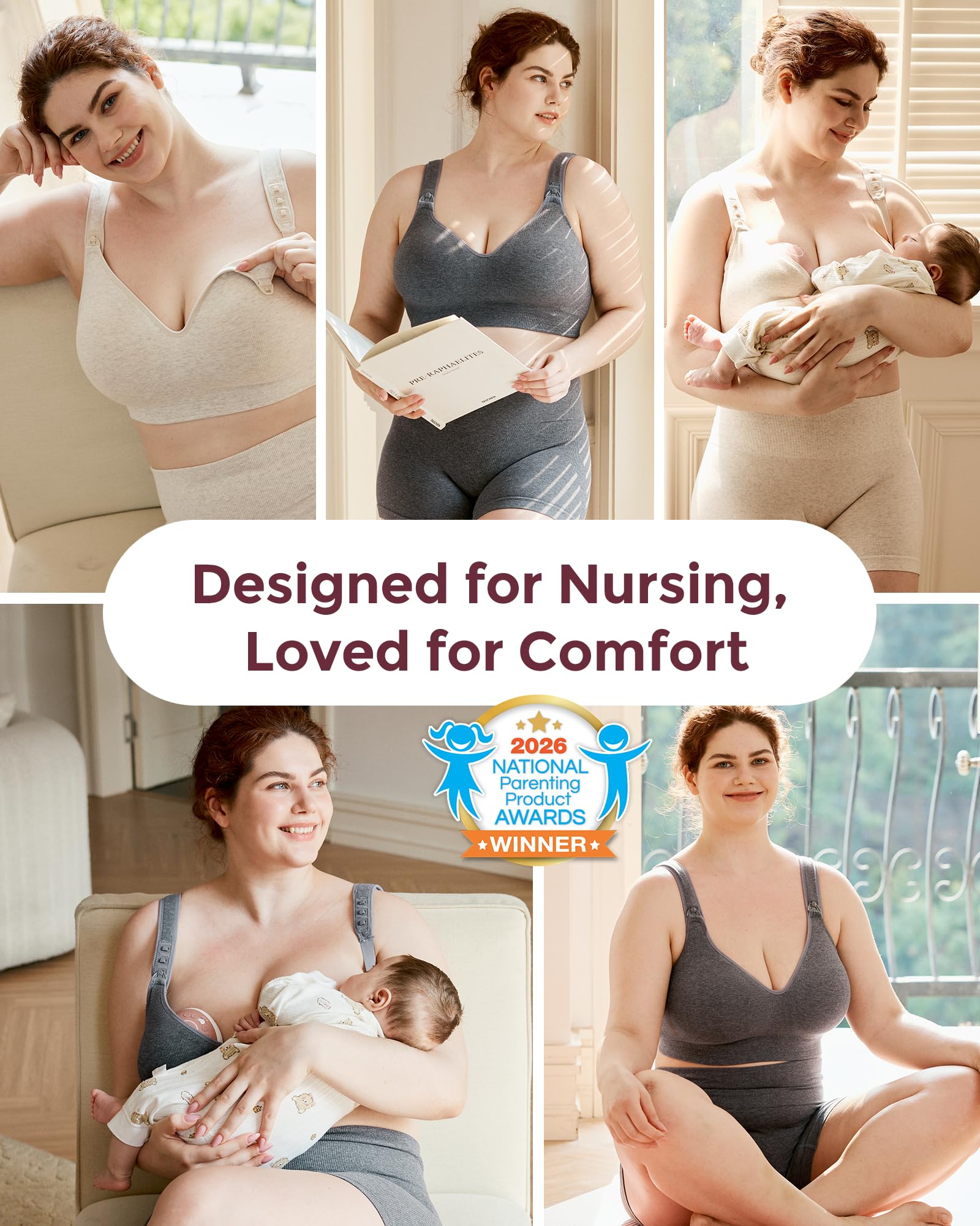 momcozy-busty-nursing-bras-u-s-cotton-wirefree-fixed-padded-full-coverage image 2