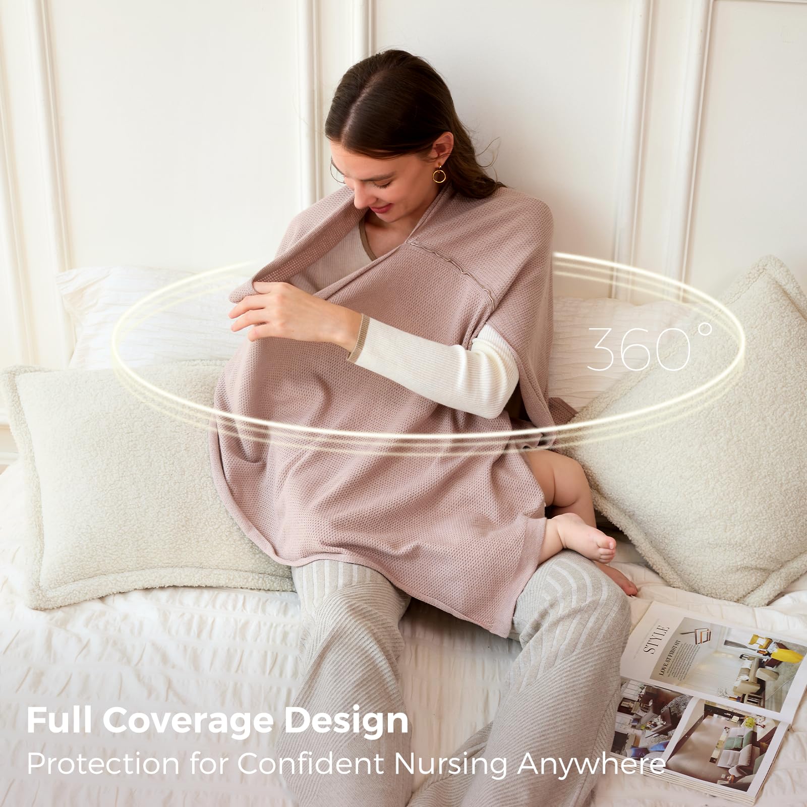 momcozy-nursing-cover-for-breastfeeding-soft-privacy-poncho-multi-use-nursing-sh image 2