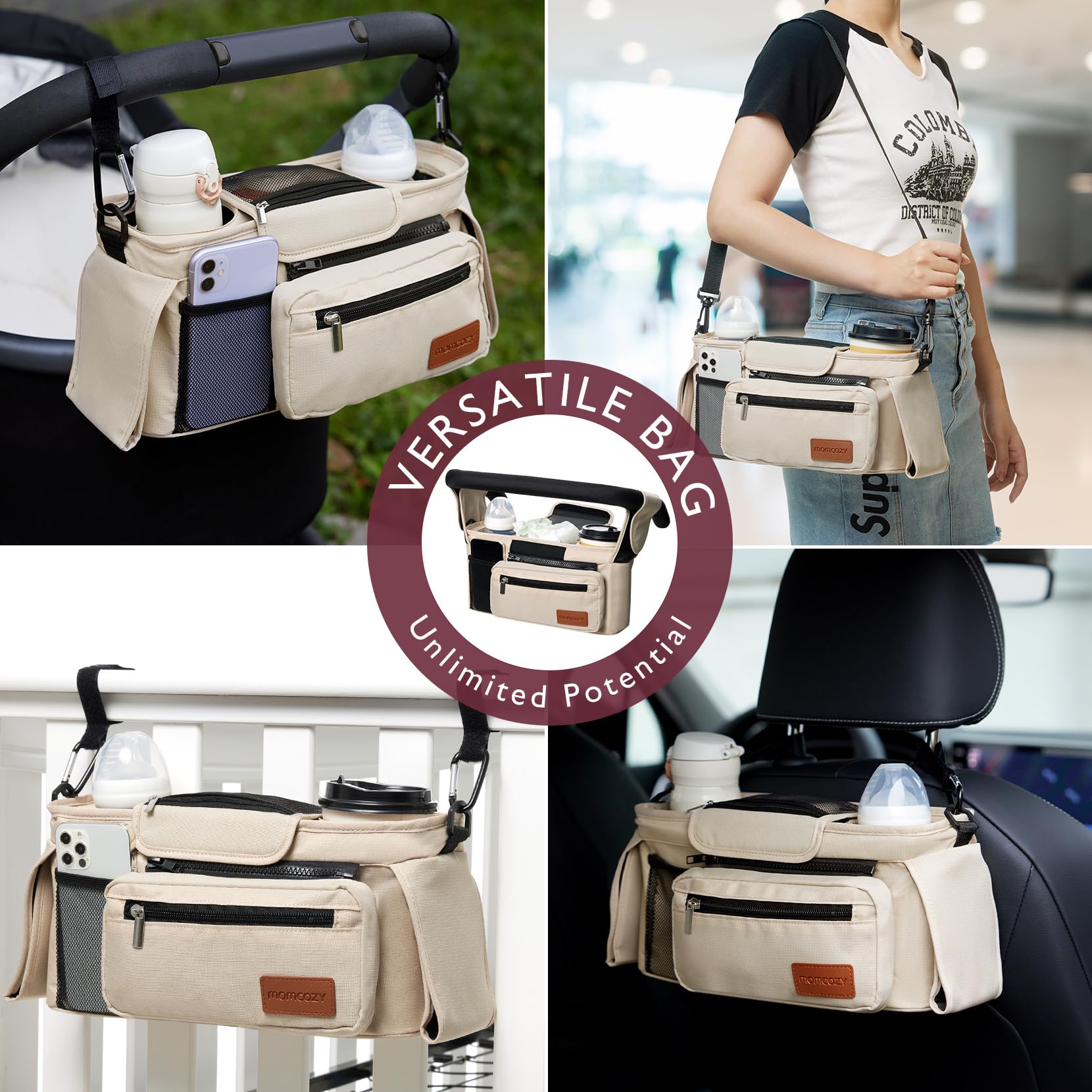 momcozy-universal-stroller-organizer-with-2-insulated-cup-holders-detachable-zip image 4