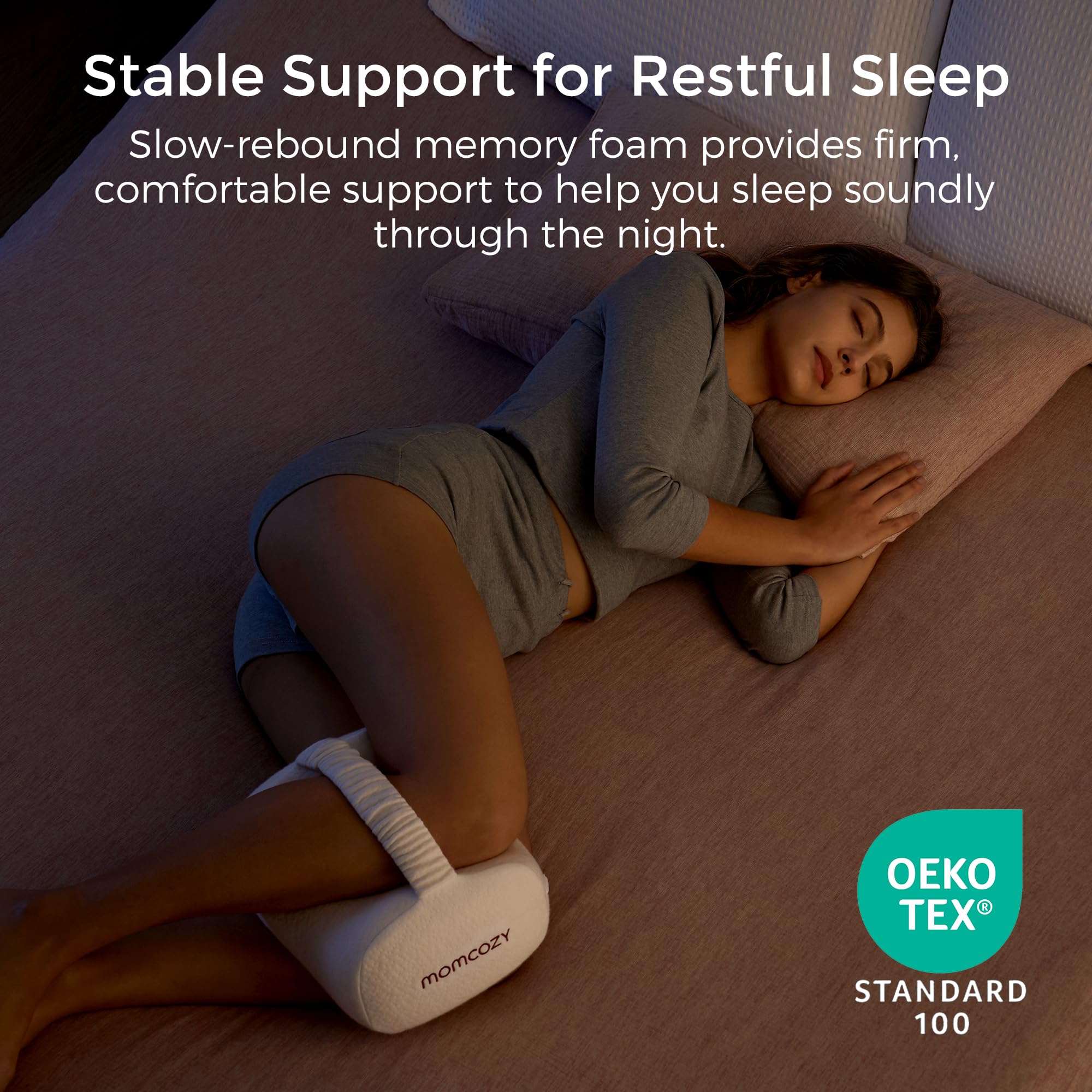 momcozy-pregnancy-knee-pillow-for-side-sleepers-memory-foam-leg-hip-alignment-pi image 7