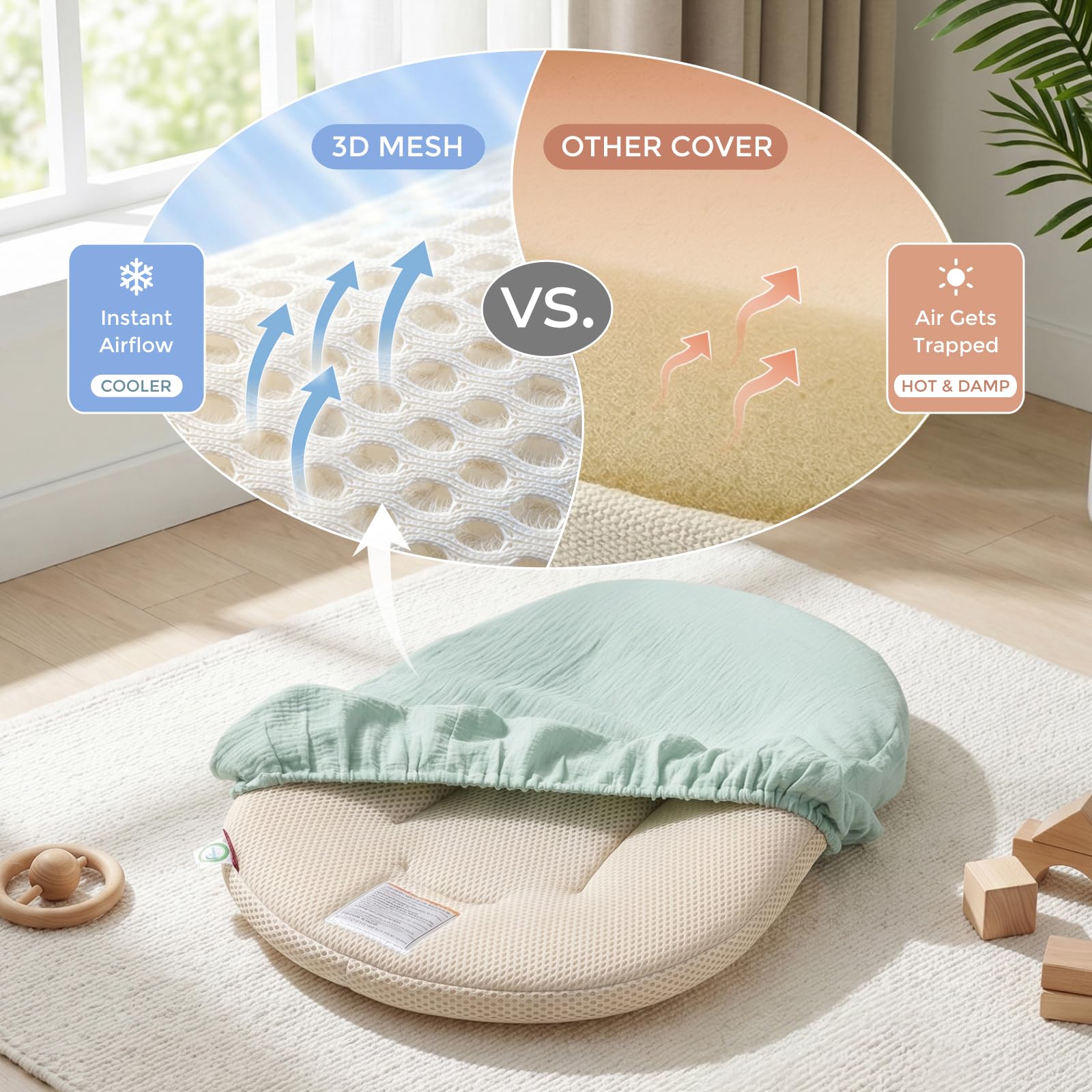 momcozy-baby-lounger-infant-support-cushion-with-soft-breathable-natural-cotton- image 4