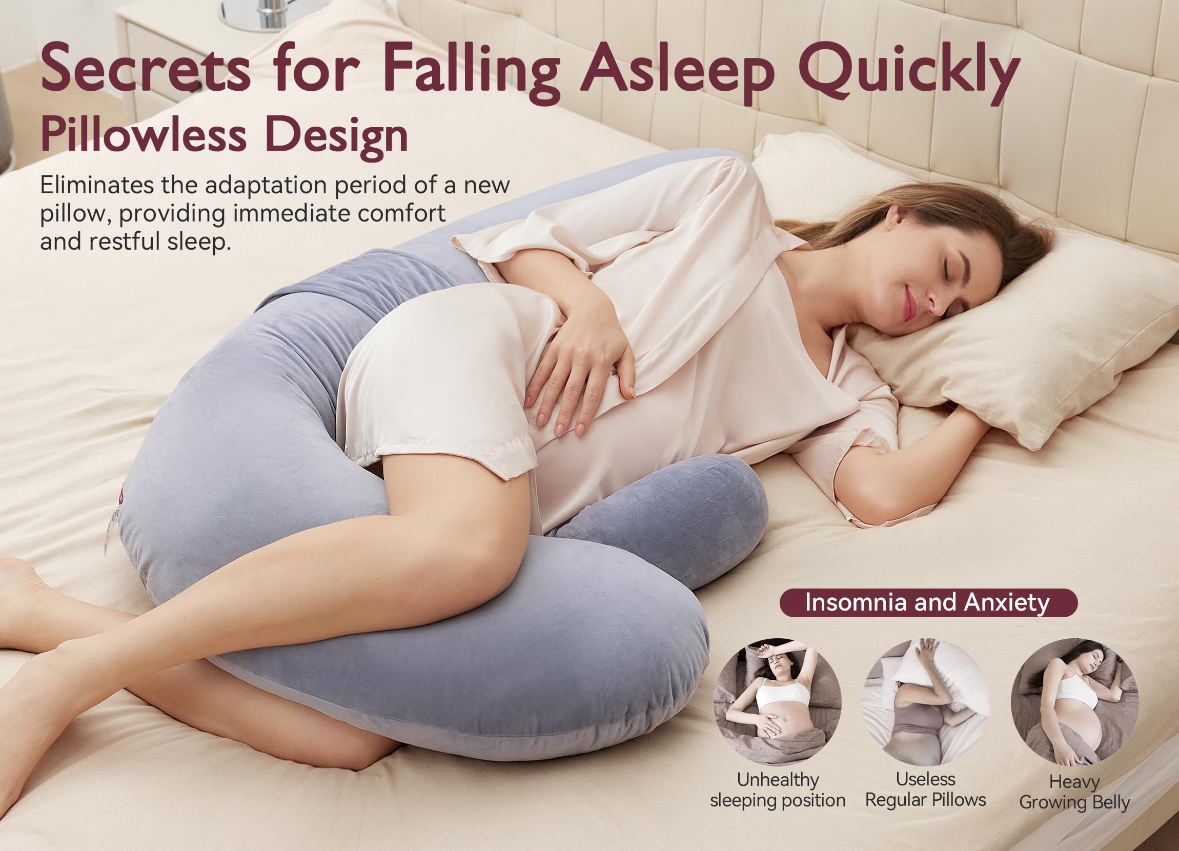 momcozy-original-f-shape-maternity-pillow-with-adjustable-wedge-full-body-suppor image 3