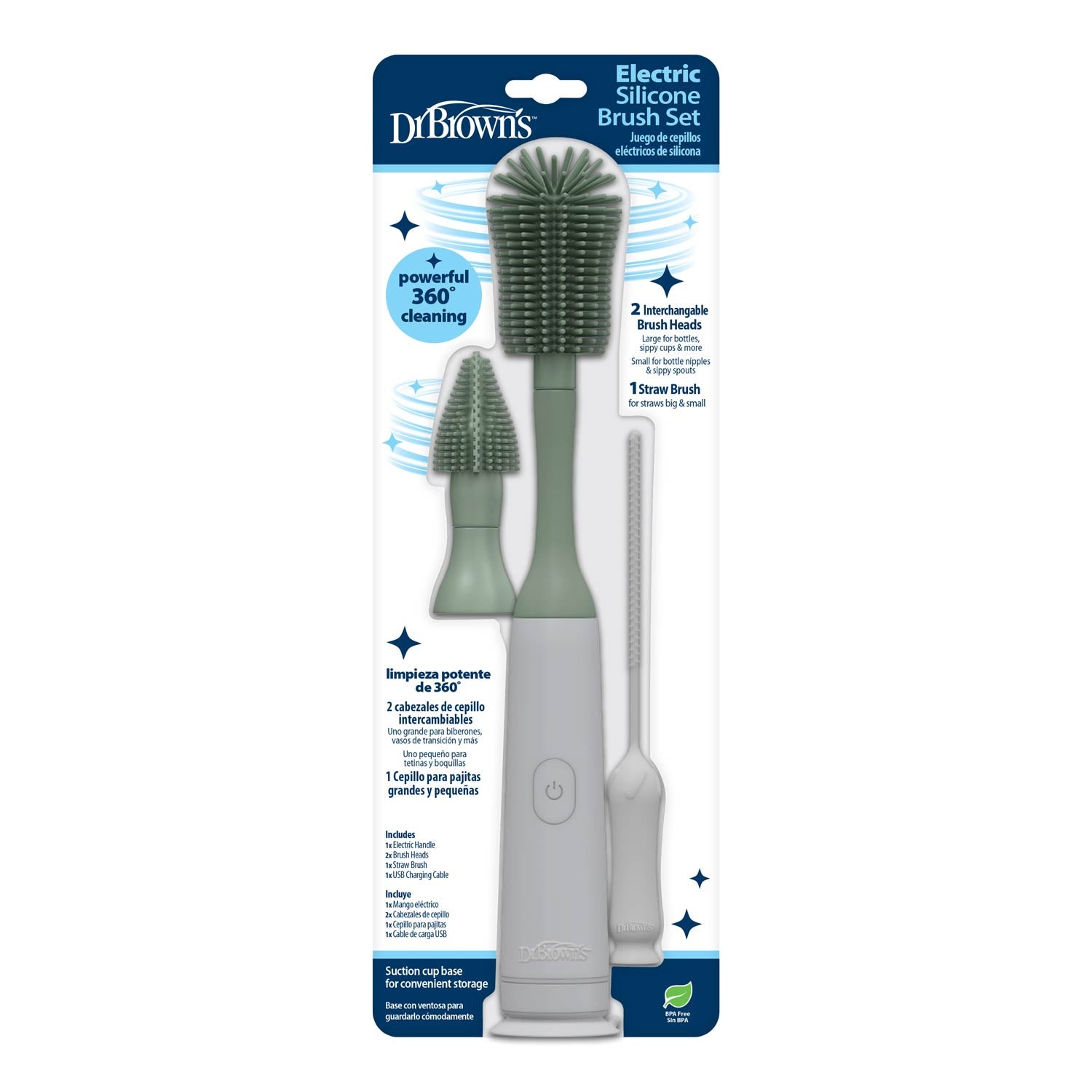 dr-brown-s-electric-silicone-brush-set-motorized-360-bottle-cleaning-kit-with-in image 2
