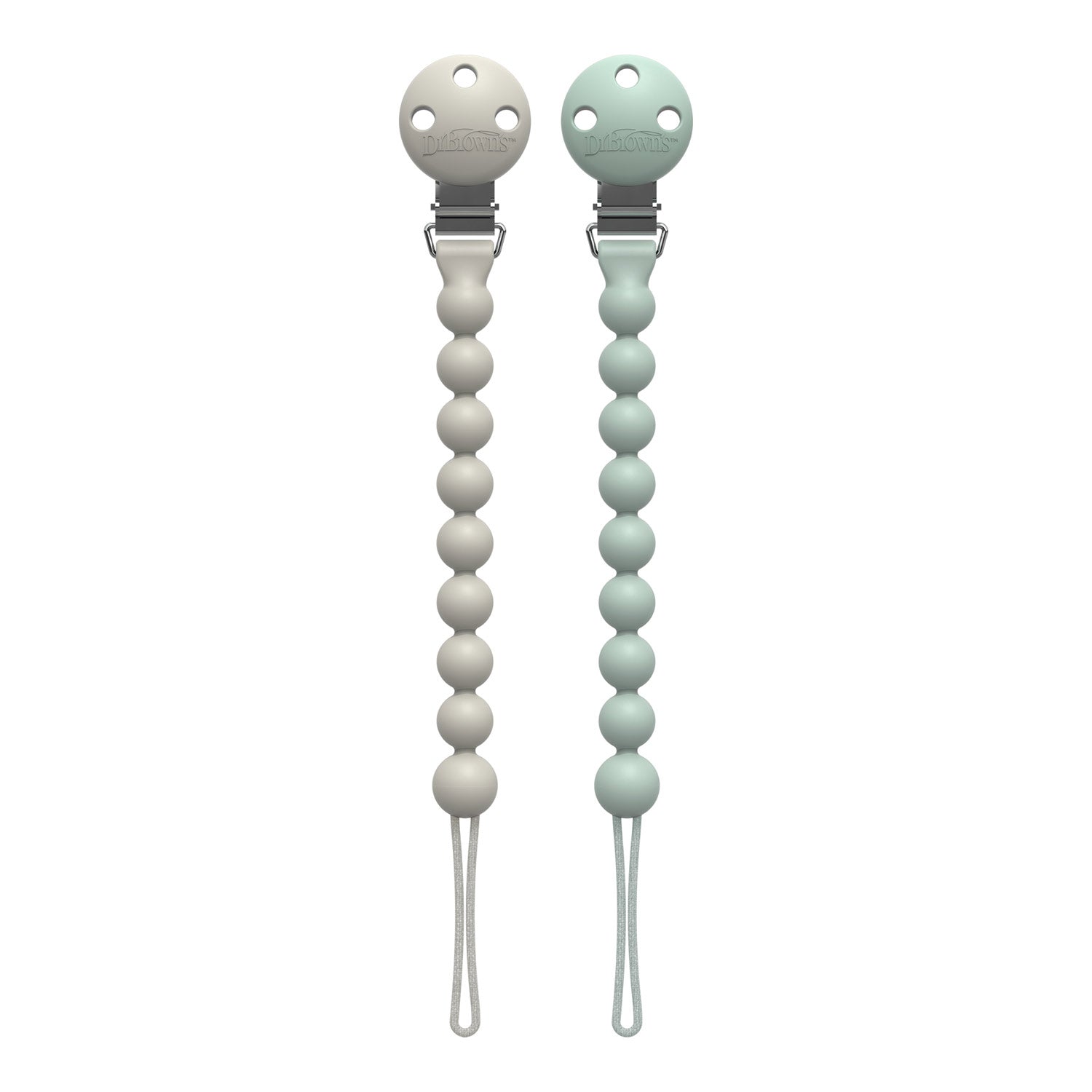 dr-brown-s-silicone-pacifier-clips-beaded-one-piece-silicone-design image 2