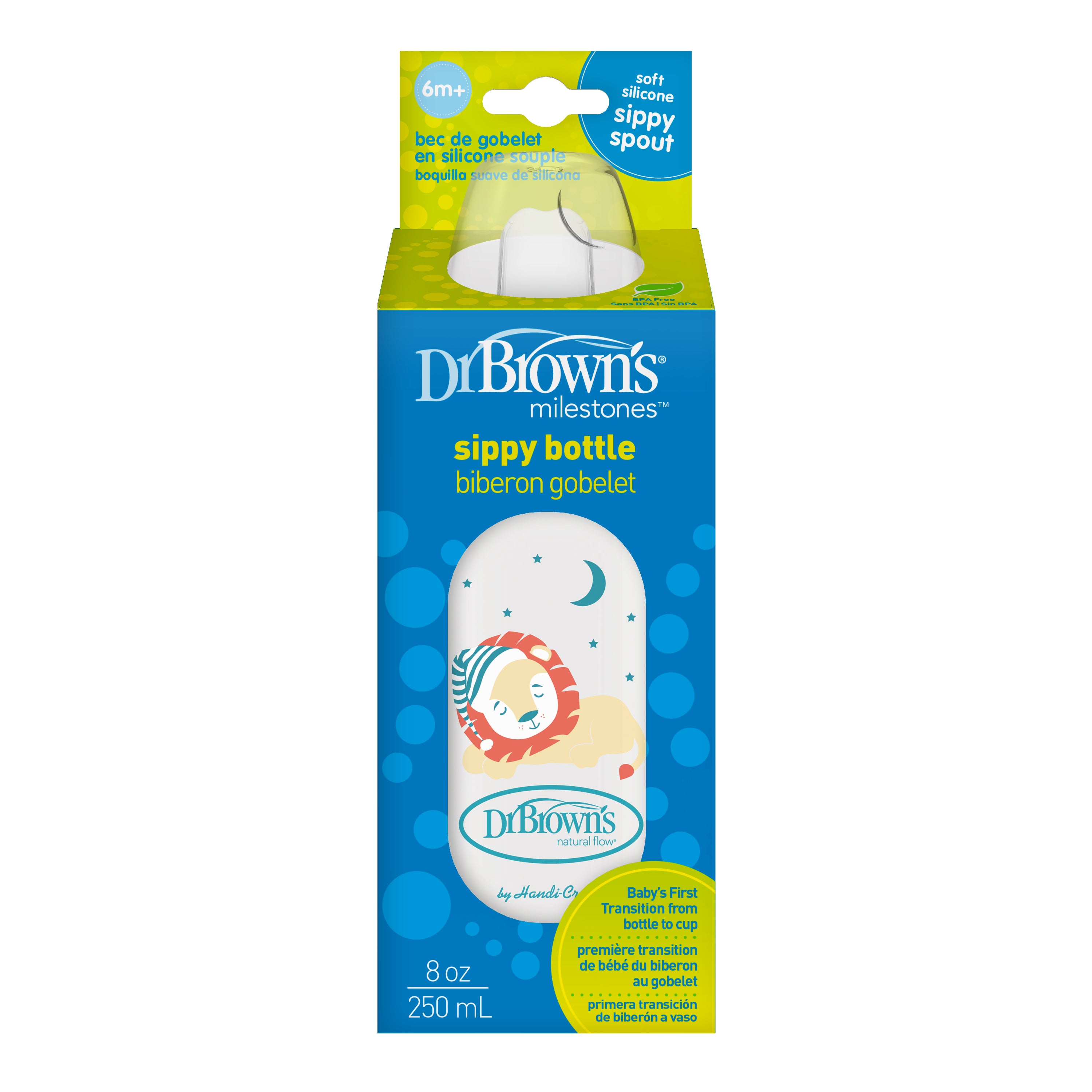 dr-brown-s-milestones-narrow-sippy-bottle-8oz-250ml-6m image 2