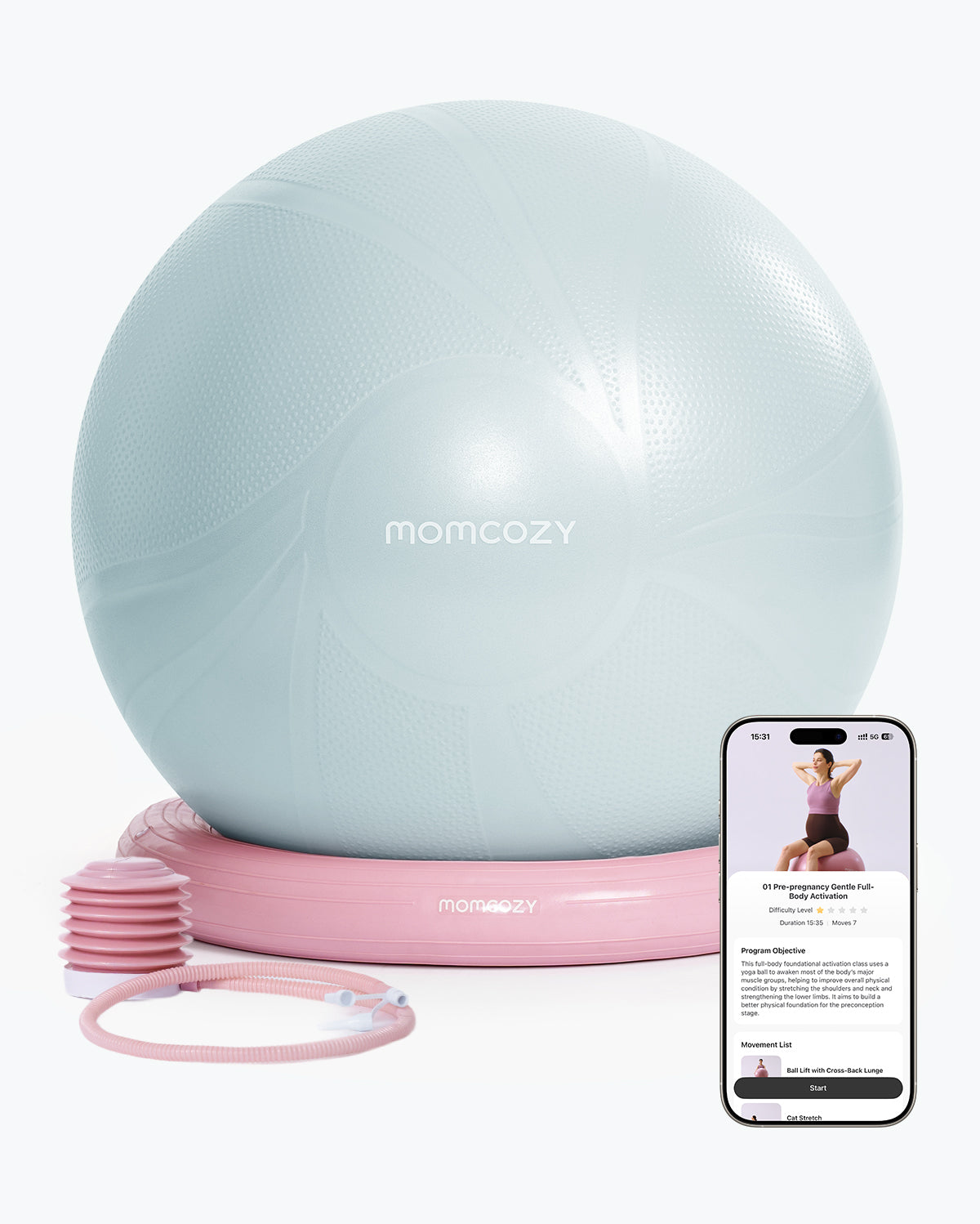 momcozy-birthease-pregnancy-ball-set-maternity-exercise-ball image 8