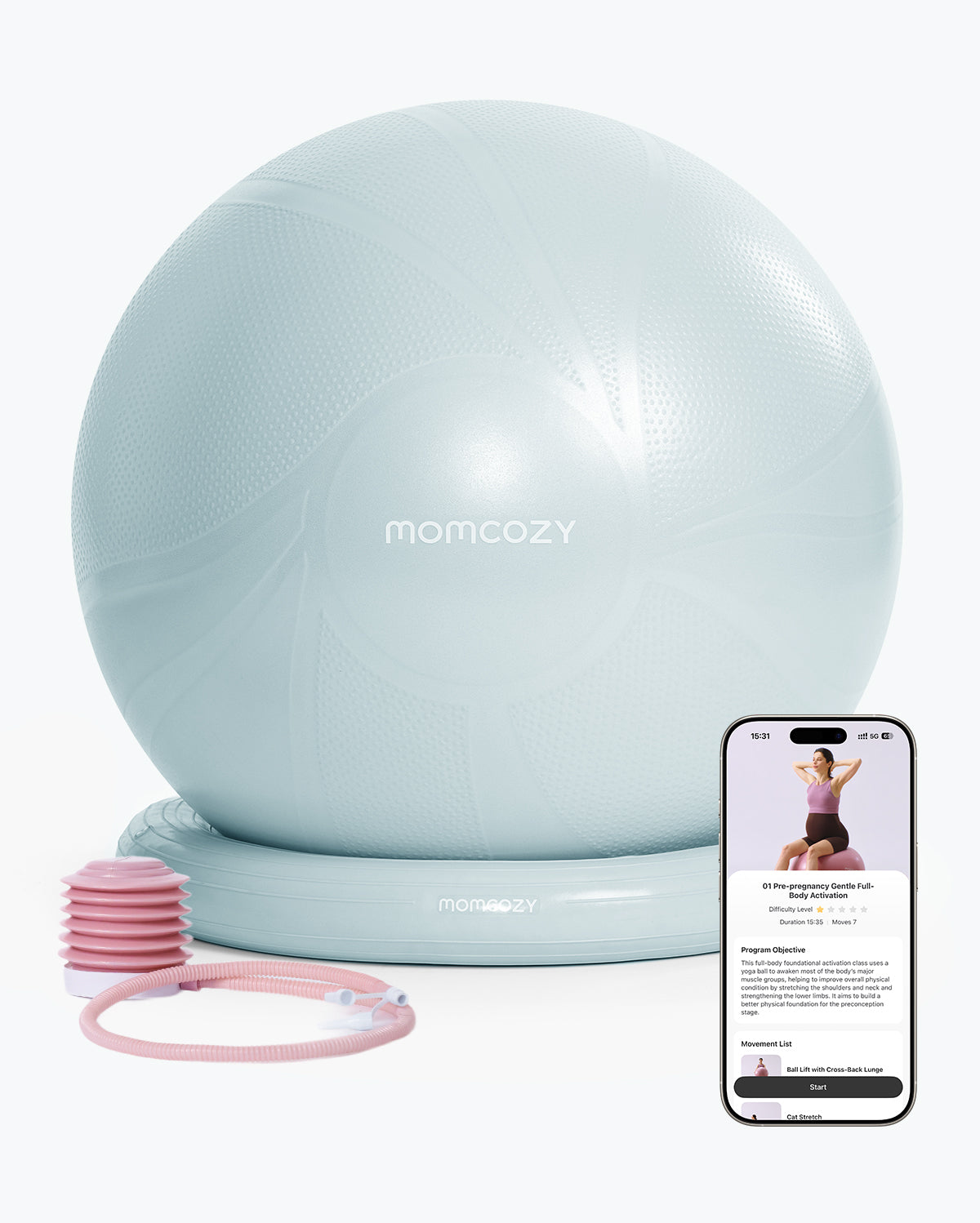 momcozy-birthease-pregnancy-ball-set-maternity-exercise-ball image 7