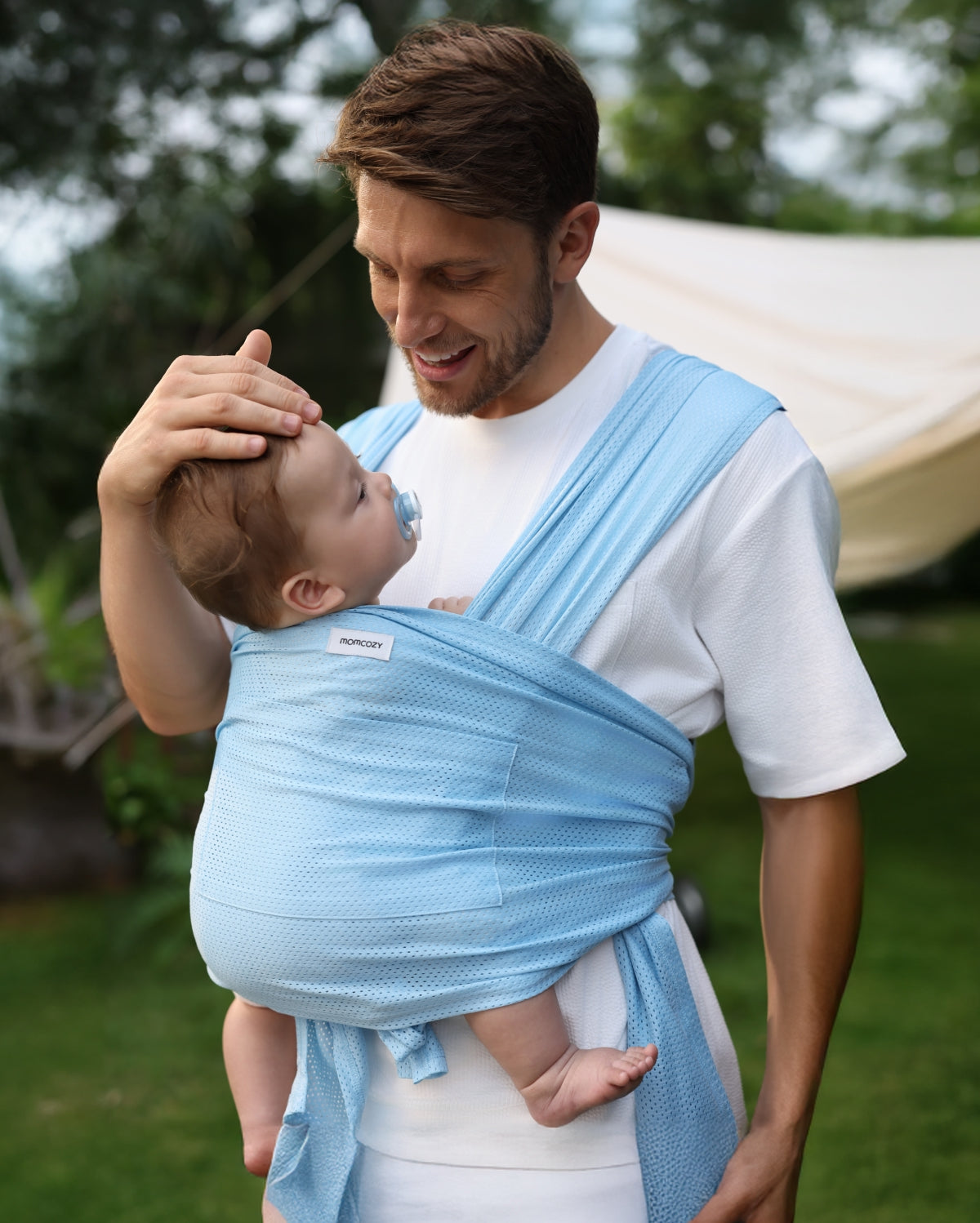 momcozy-blue-mesh-baby-wrap image 2