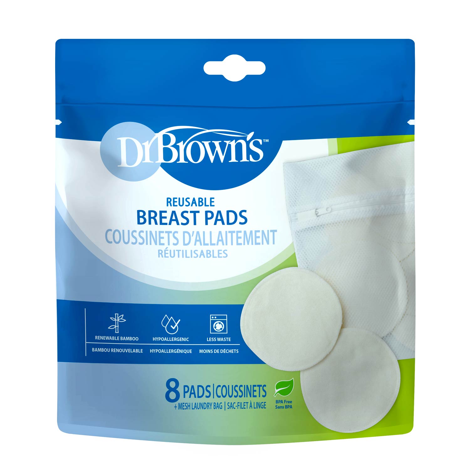 dr-brown-s-reusable-breast-pads-4-pack-bamboo-blend-leakproof image 2
