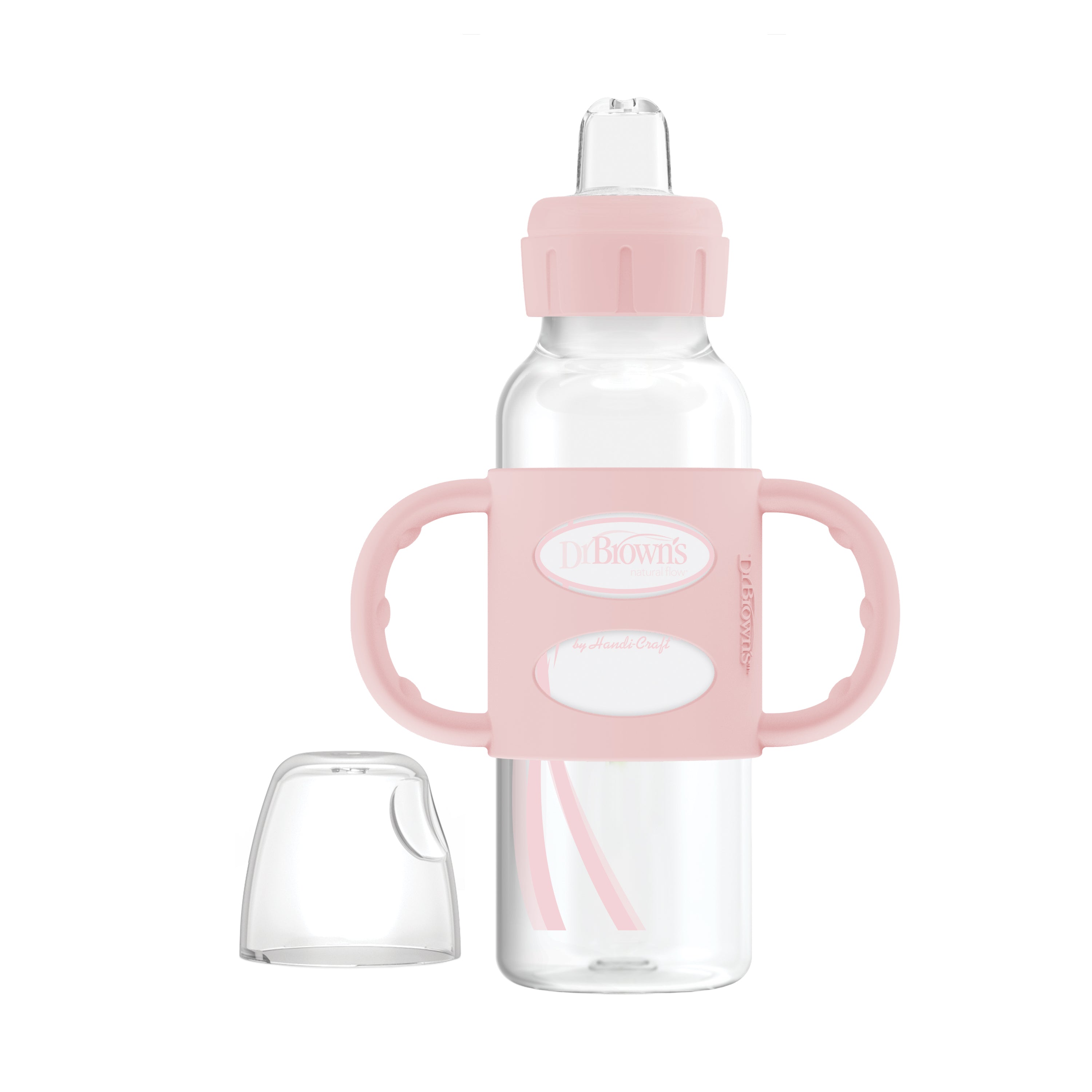 dr-brown-s-milestones-narrow-sippy-spout-bottle-with-silicone-handles-8-oz-250-m image 1