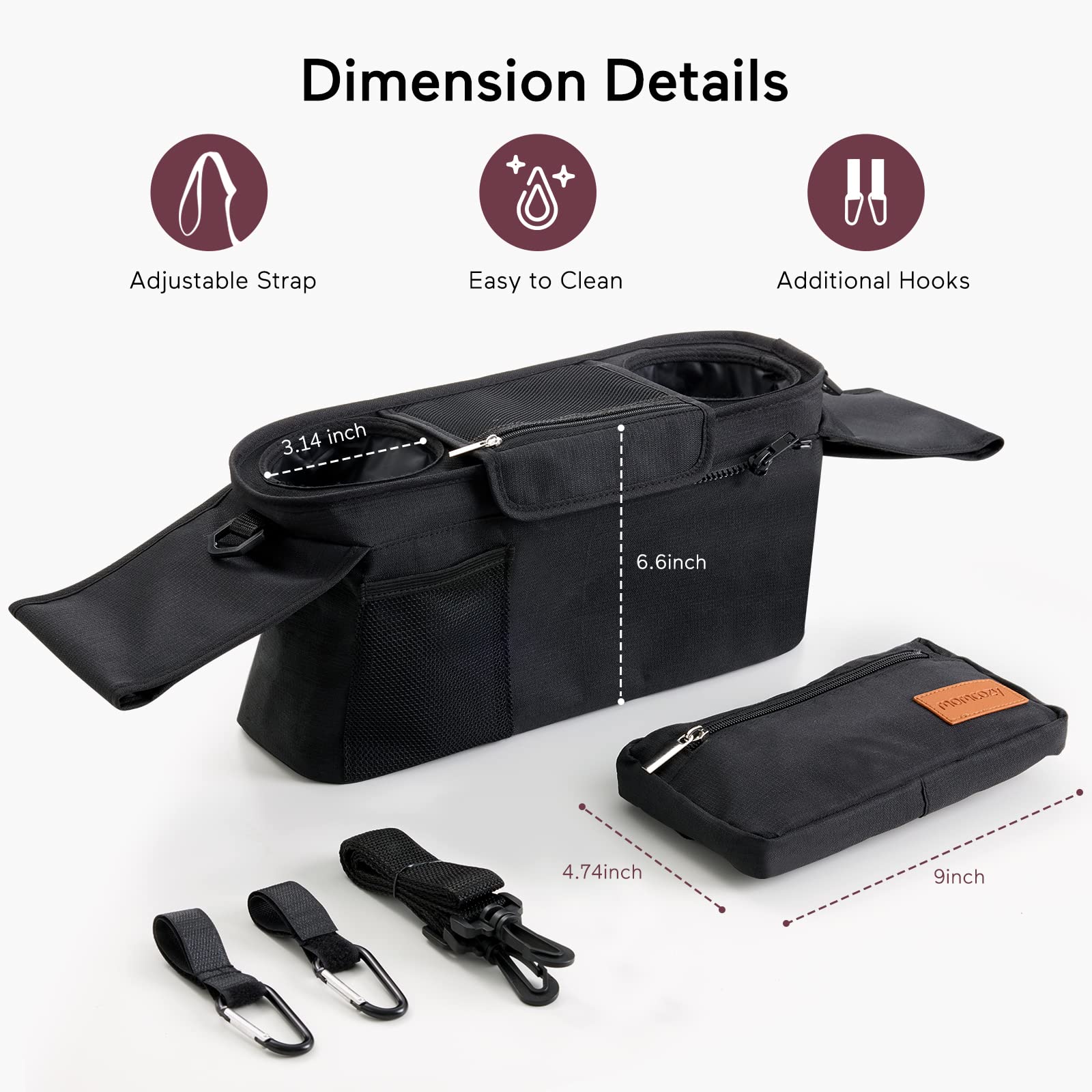 momcozy-outing-bundle-changego-baby-stroller-stroller-organizer-with-cup-holders image 6