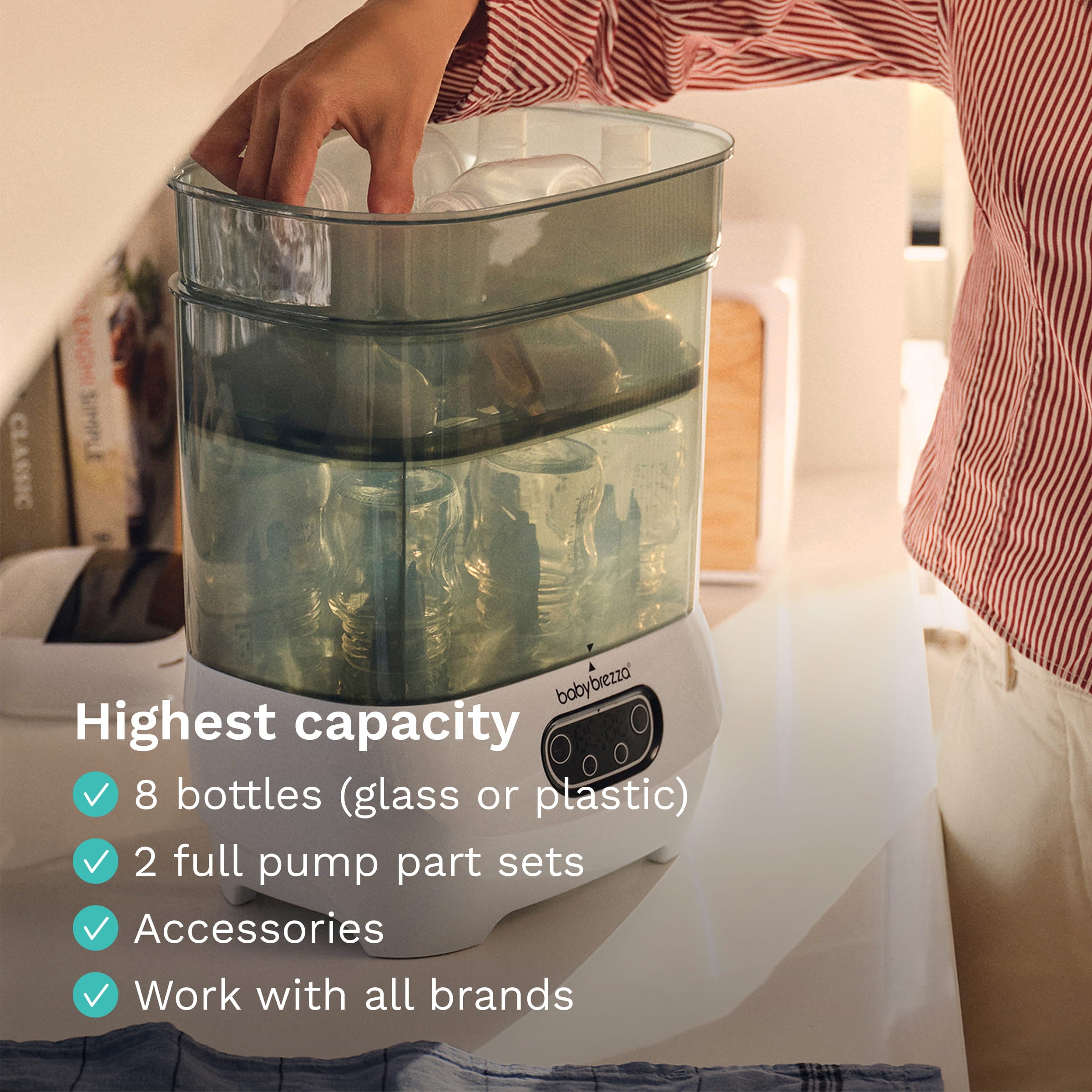 baby-brezza-one-step-baby-bottle-sterilizer-and-dryer-advanced-electric-steam-st image 6