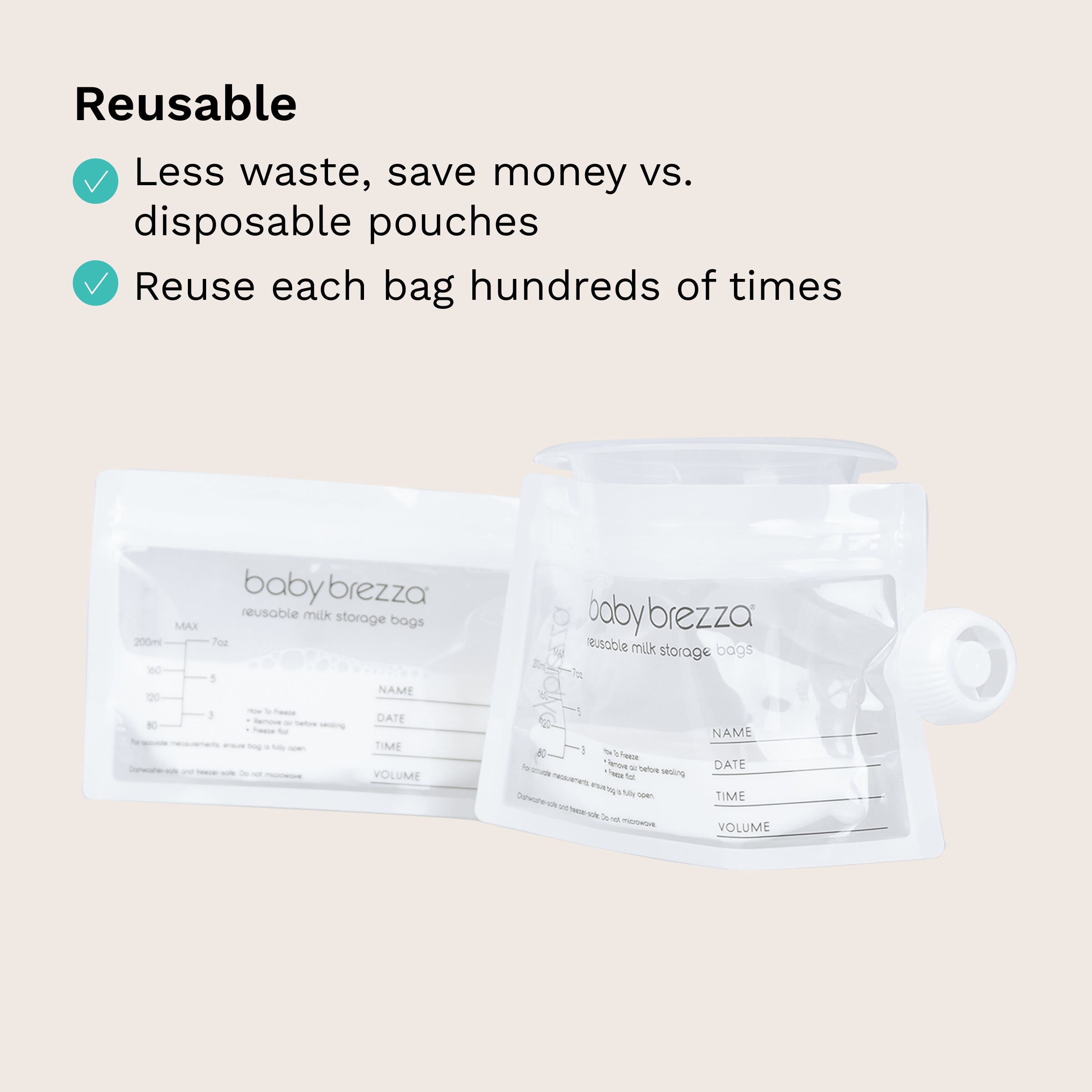 baby-brezza-reusable-breastmilk-storage-bags-10-pack-with-filling-funnel image 8