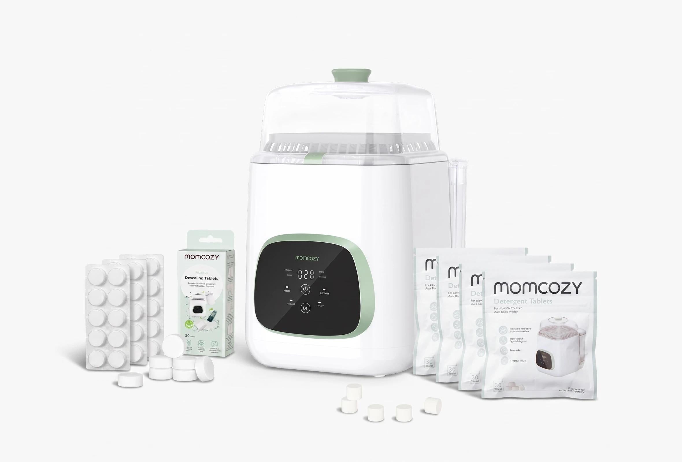 momcozy-kleanpal-pro-baby-bottle-washer-120-cleaning-30-descaling-tablets-bundle image 1