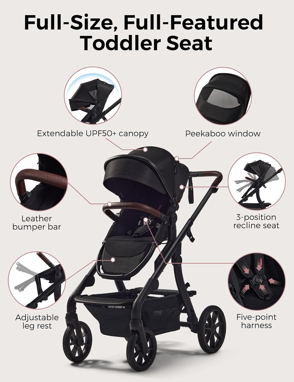 momcozy-changego-baby-stroller-3-in-1-convertible-tandem-double-stroller-wagon image 6
