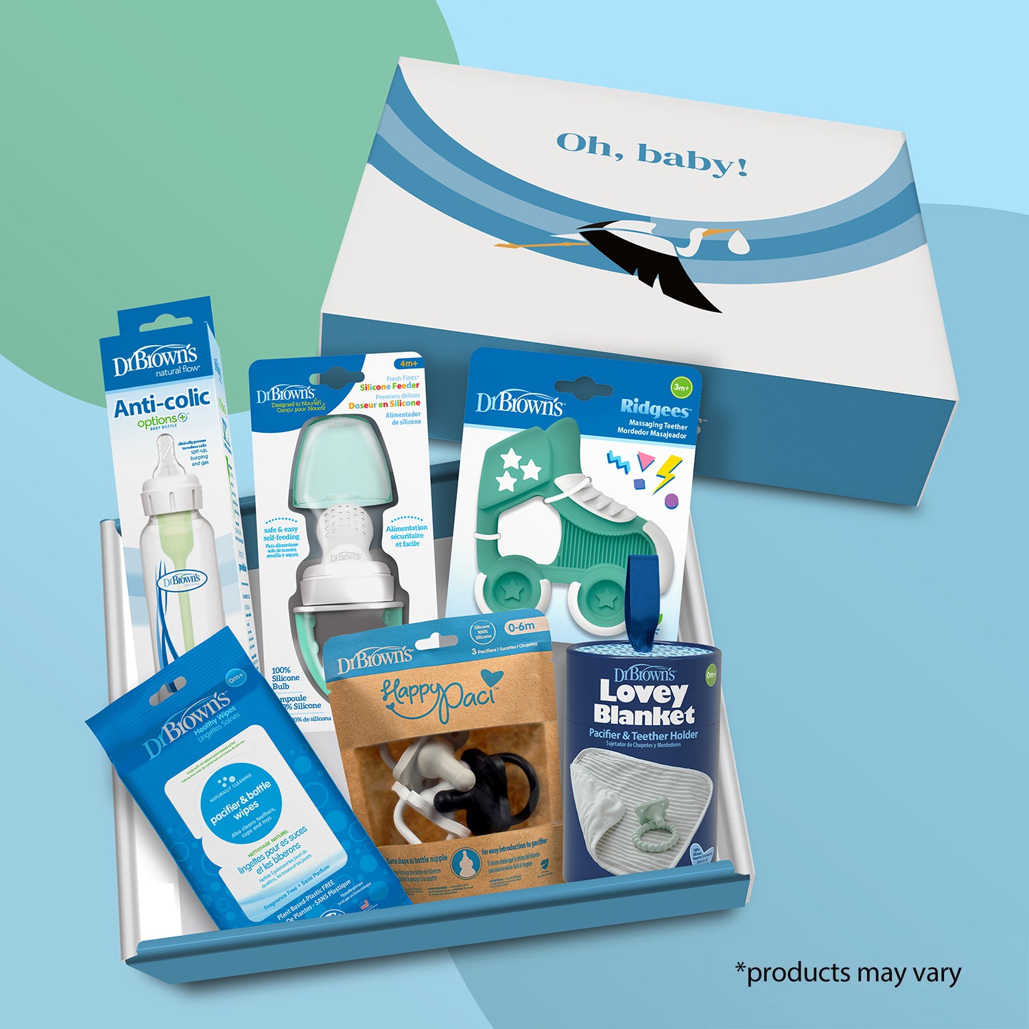 dr-brown-s-baby-gift-box-newborn-essentials-set-with-anti-colic-bottle-pacifiers image 1