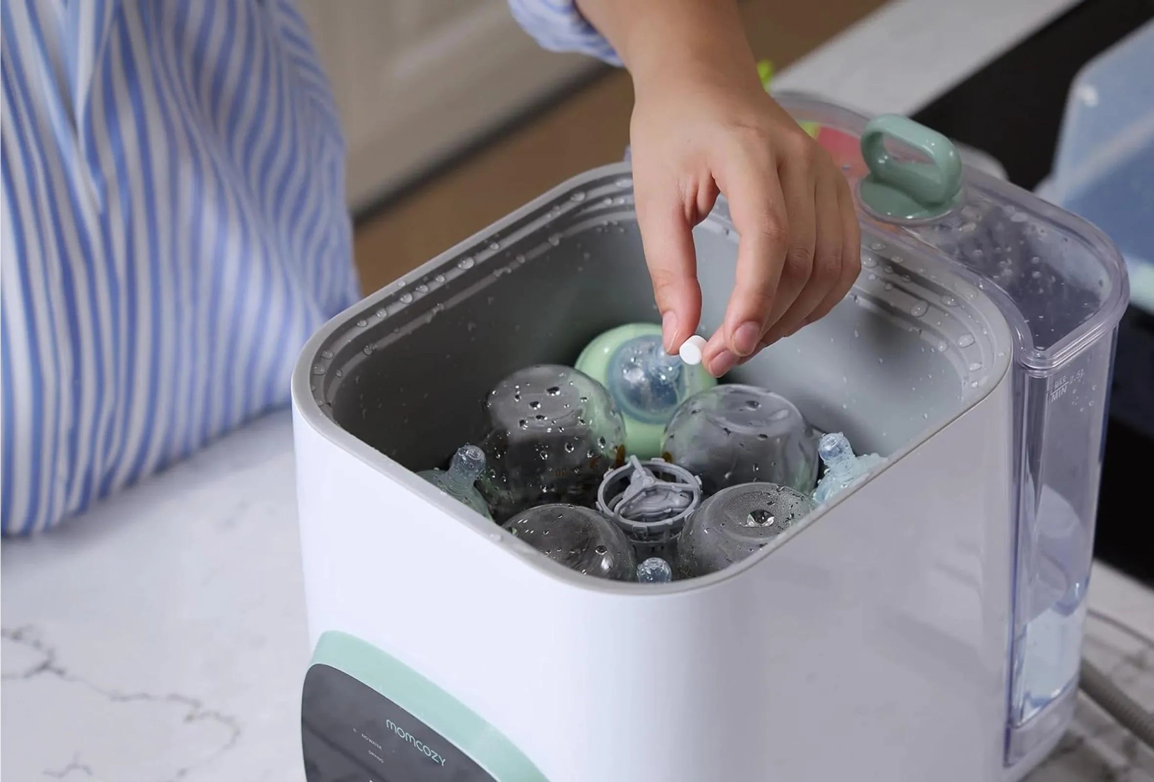 momcozy-kleanpal-pro-baby-bottle-washer-120-cleaning-30-descaling-tablets-bundle image 3