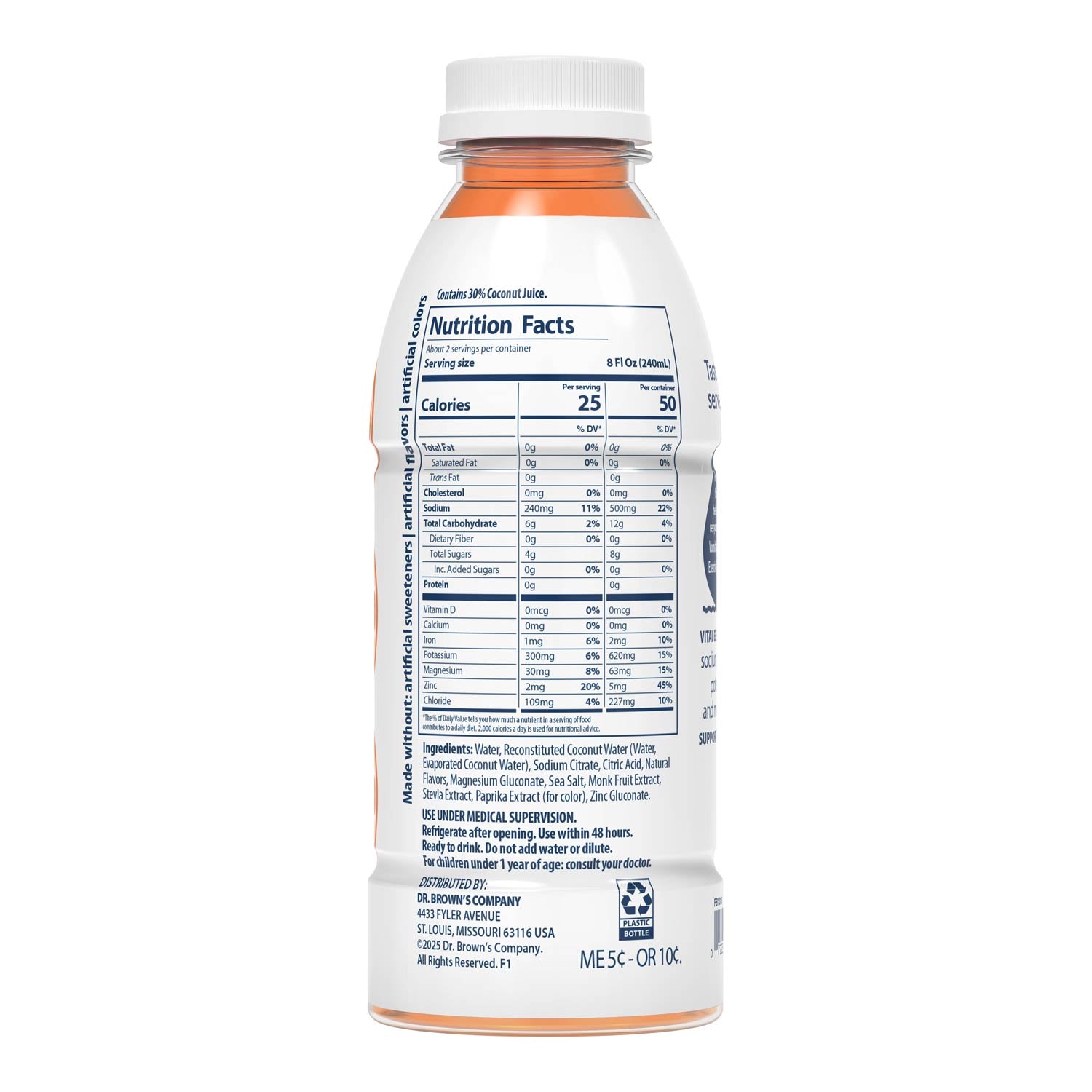 dr-brown-s-electrolyte-solution-orange-rehydration-with-coconut-water-zinc-33-8- image 2