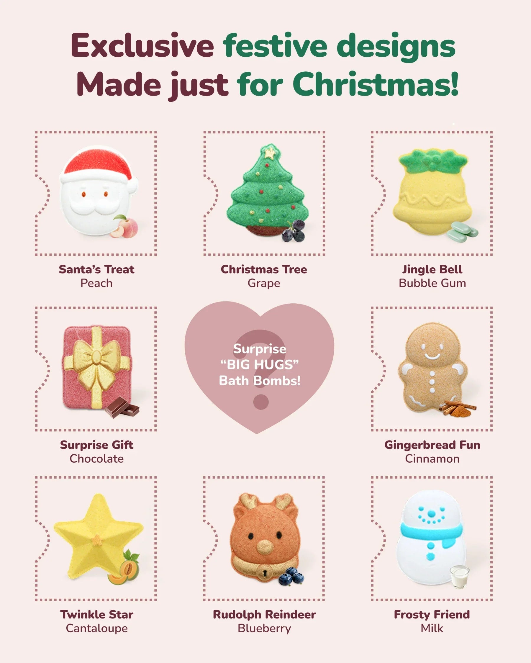 momcozy-big-hugs-christmas-bath-bombs-gift-set-14-pcs-fizzy-bath-fun-for-kids image 3
