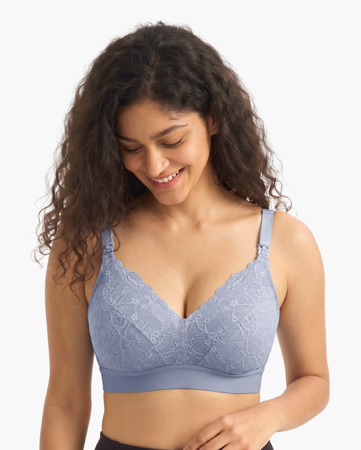 momcozy-upgraded-soft-lace-nursing-bra-v-neck image 1