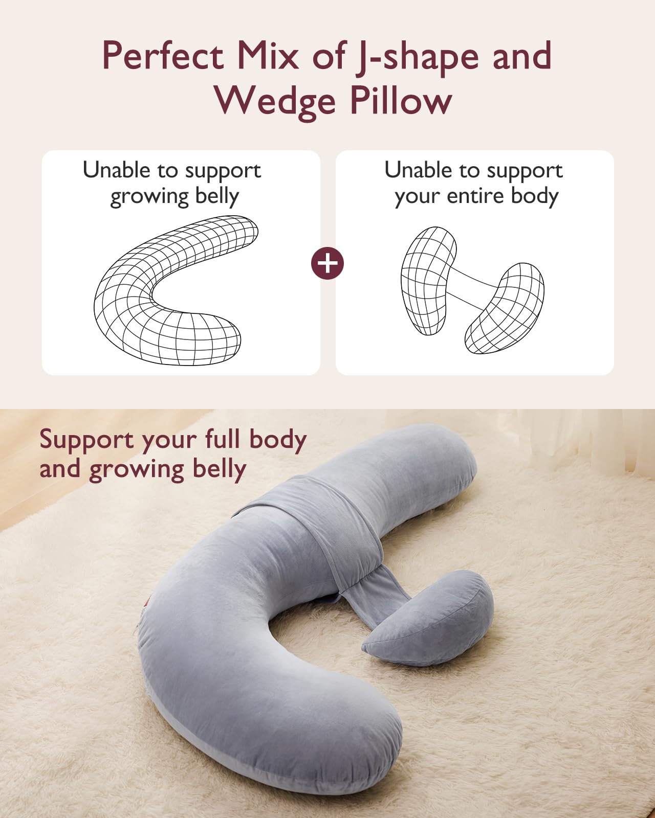 momcozy-f-shaped-pregnancy-pillow-with-adjustable-wedge-maternity-body-pillow-fo image 3