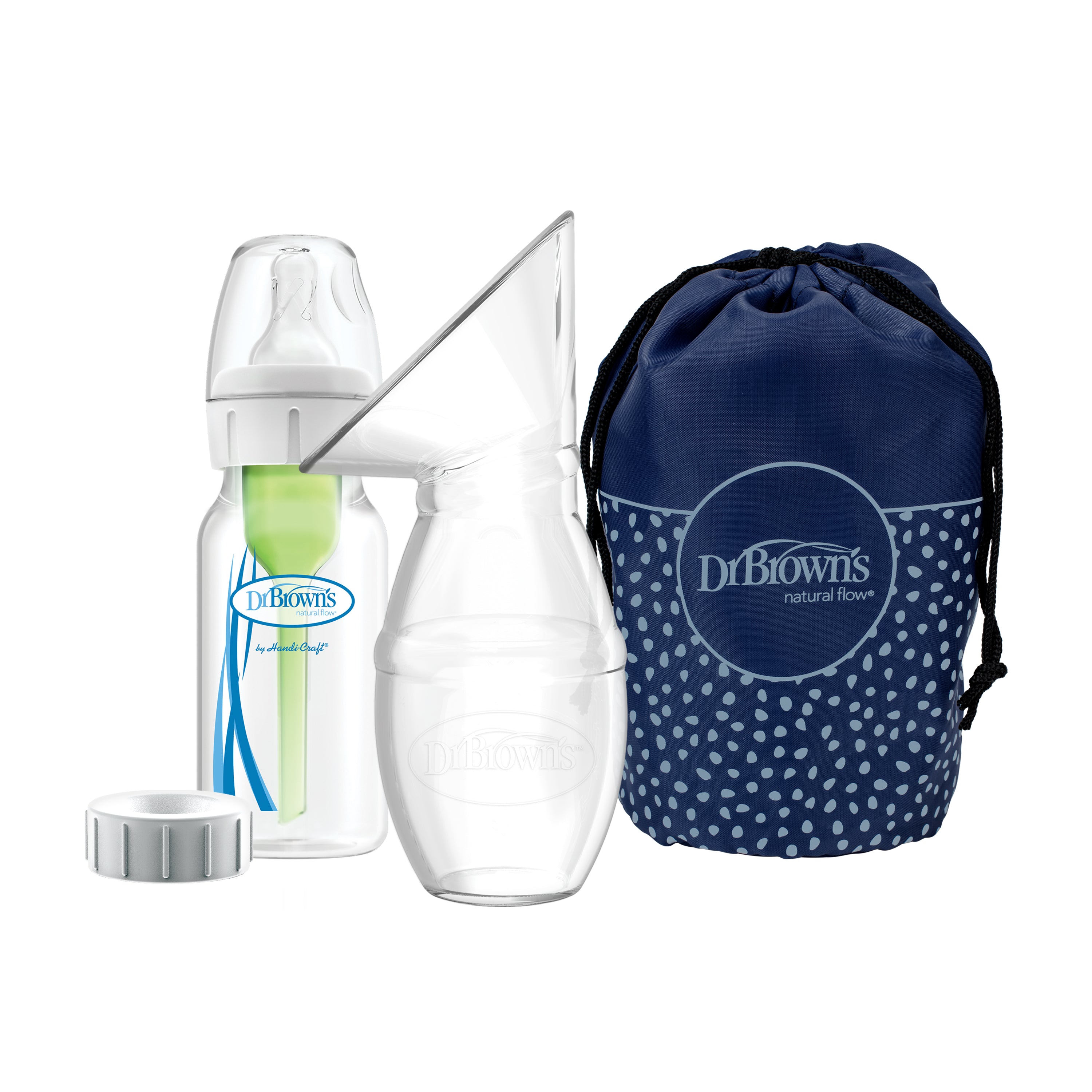 dr-brown-s-silicone-breast-pump-milk-catcher-with-anti-colic-bottle-travel-bag image 1