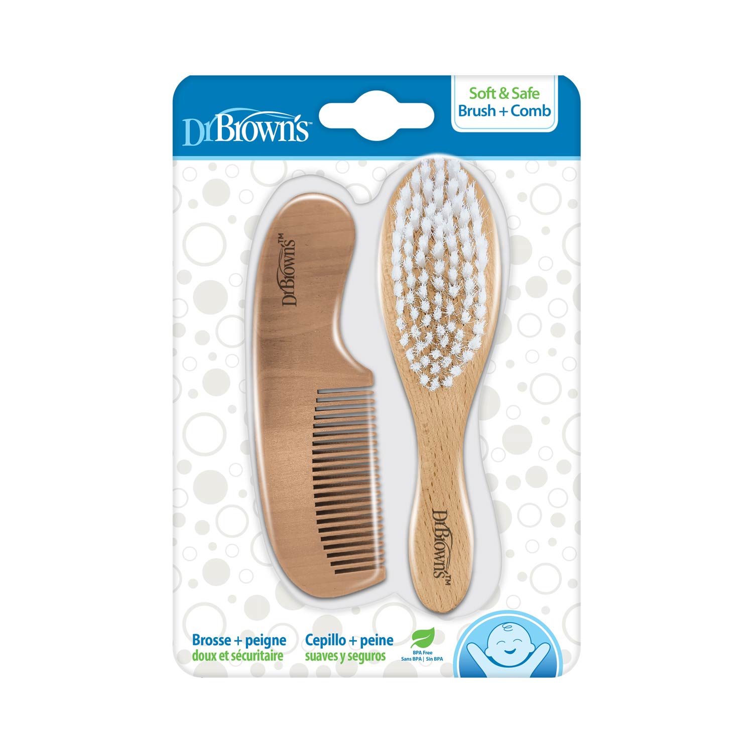 dr-brown-s-soft-and-safe-baby-brush-comb-gentle-newborn-hair-care-cradle-cap-rel image 2