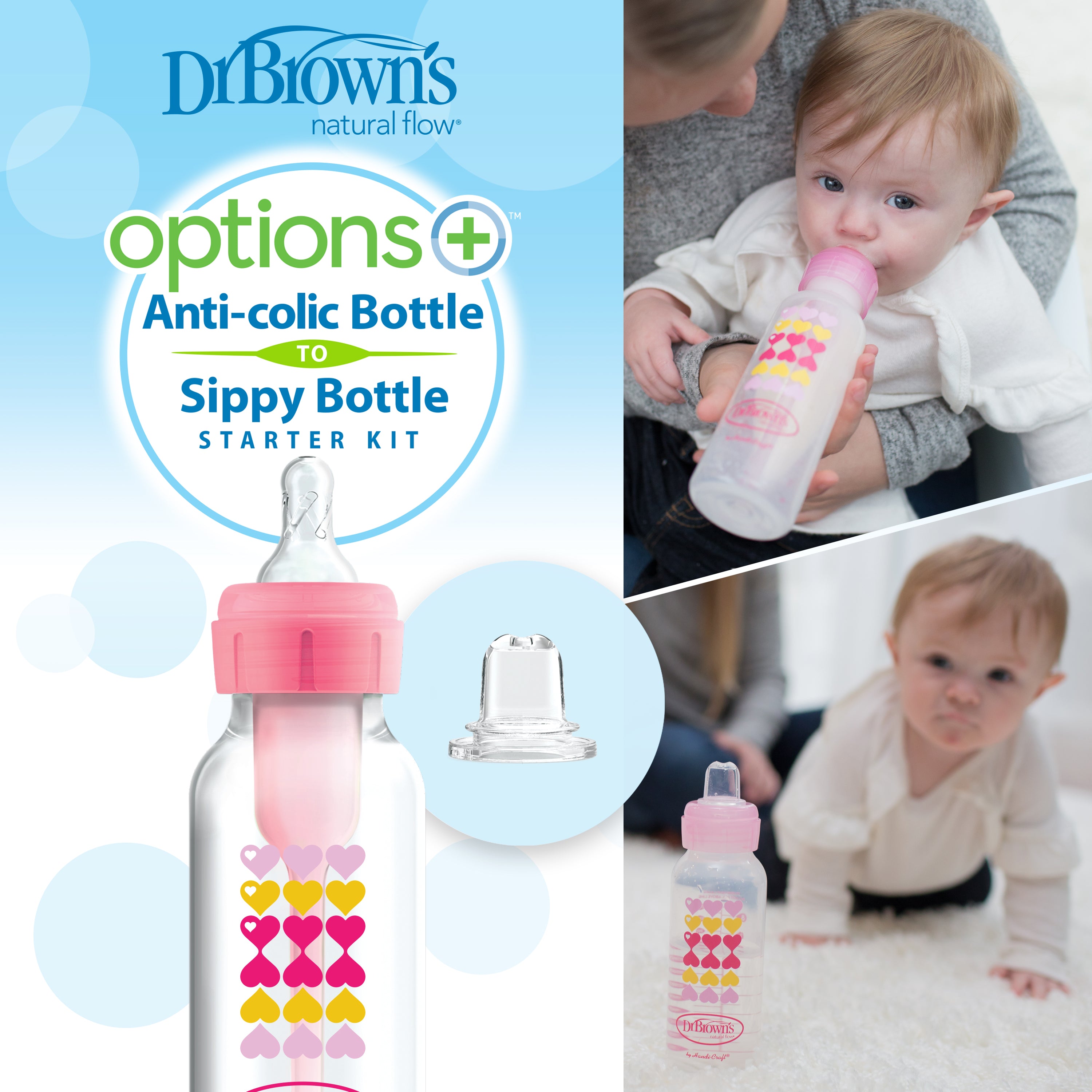 dr-brown-s-natural-flow-anti-colic-options-narrow-sippy-bottle-starter-kit image 3