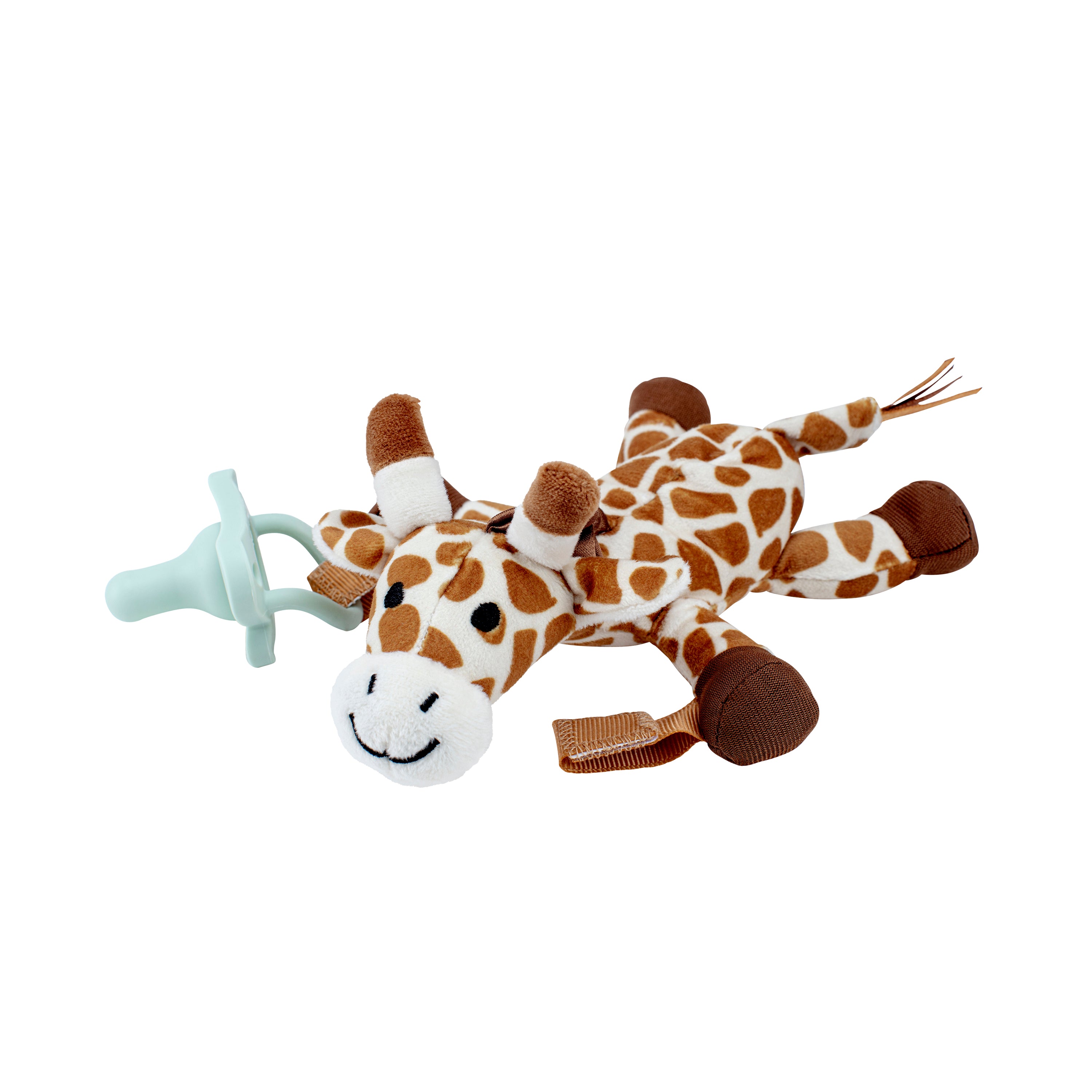 dr-brown-s-lovey-pacifier-and-teether-holder-giraffe-includes-100-silicone-happy image 1