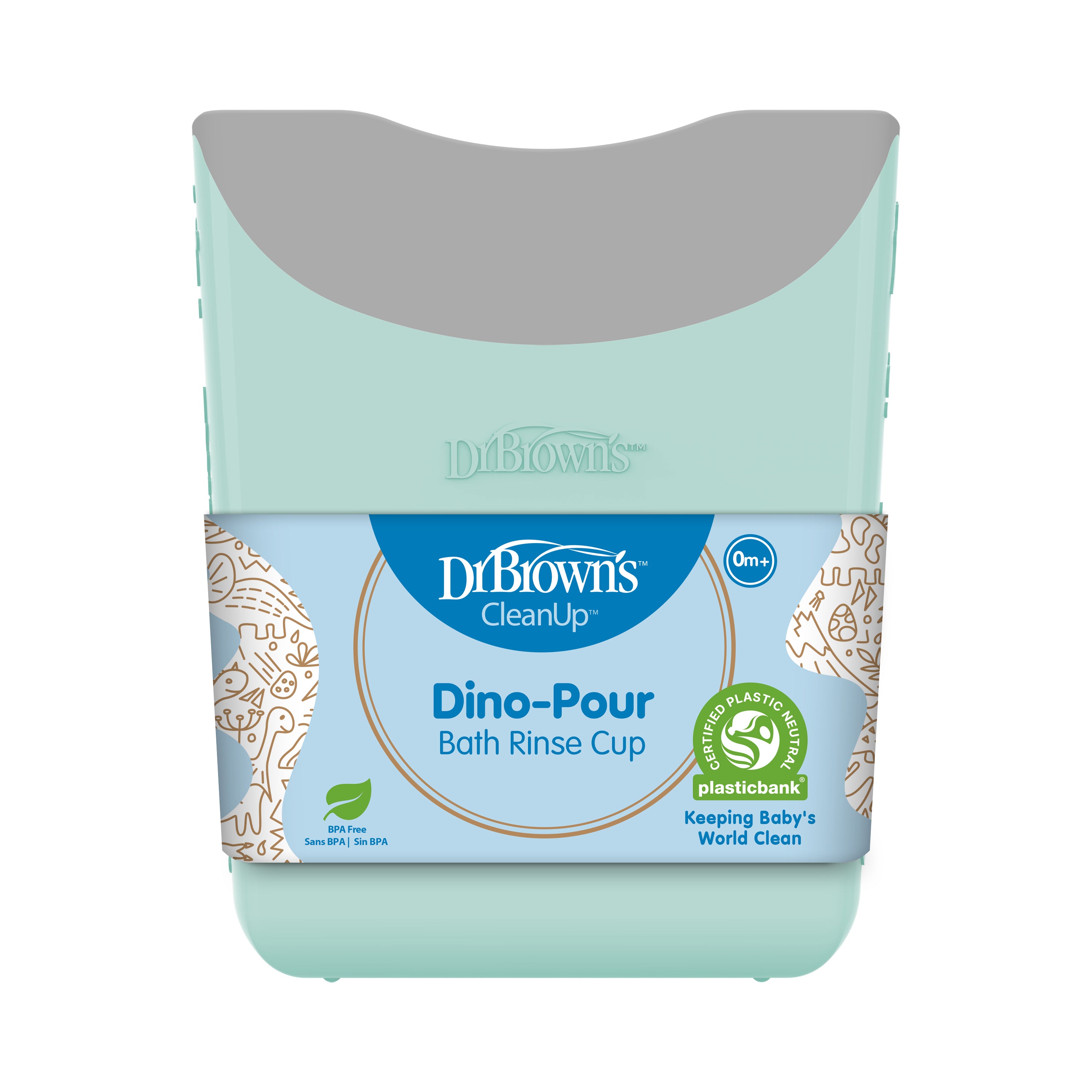 dr-brown-s-cleanup-dino-pour-baby-bath-rinse-cup image 2