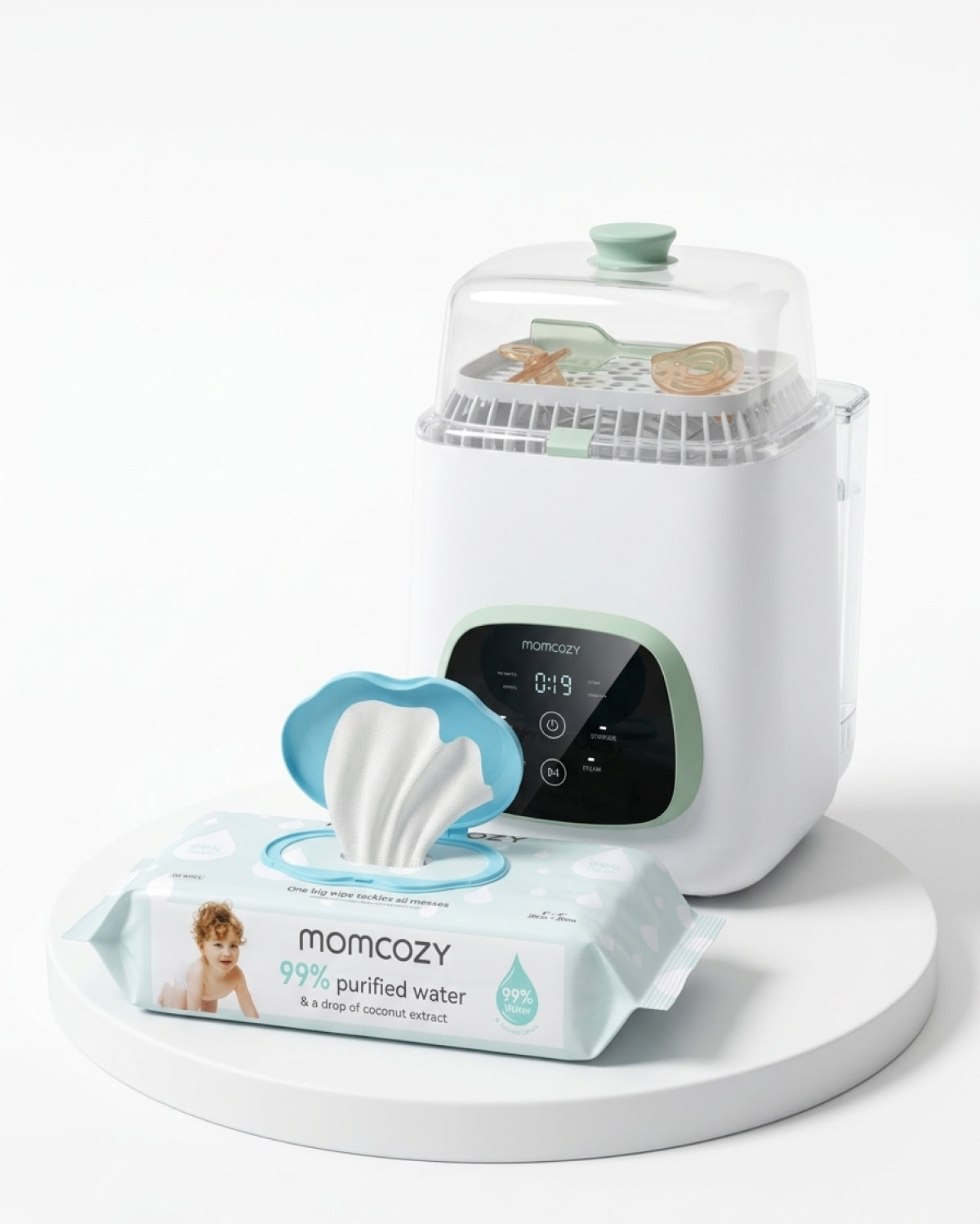 momcozy-kleanpal-pro-baby-bottle-washer-99-water-wipes-set image 1