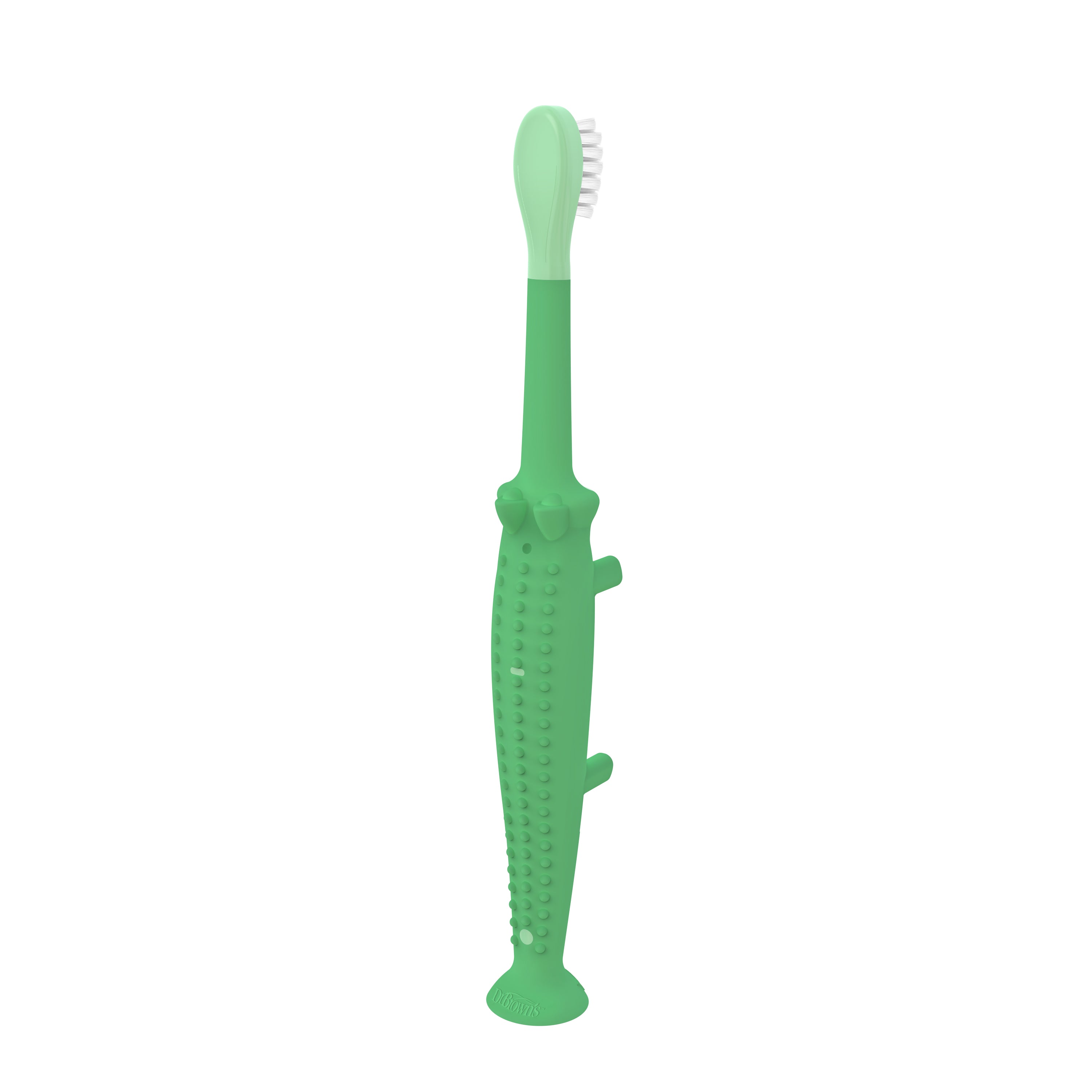 dr-brown-s-crocodile-toddler-toothbrush-soft-bristles-with-suction-cup-base image 2