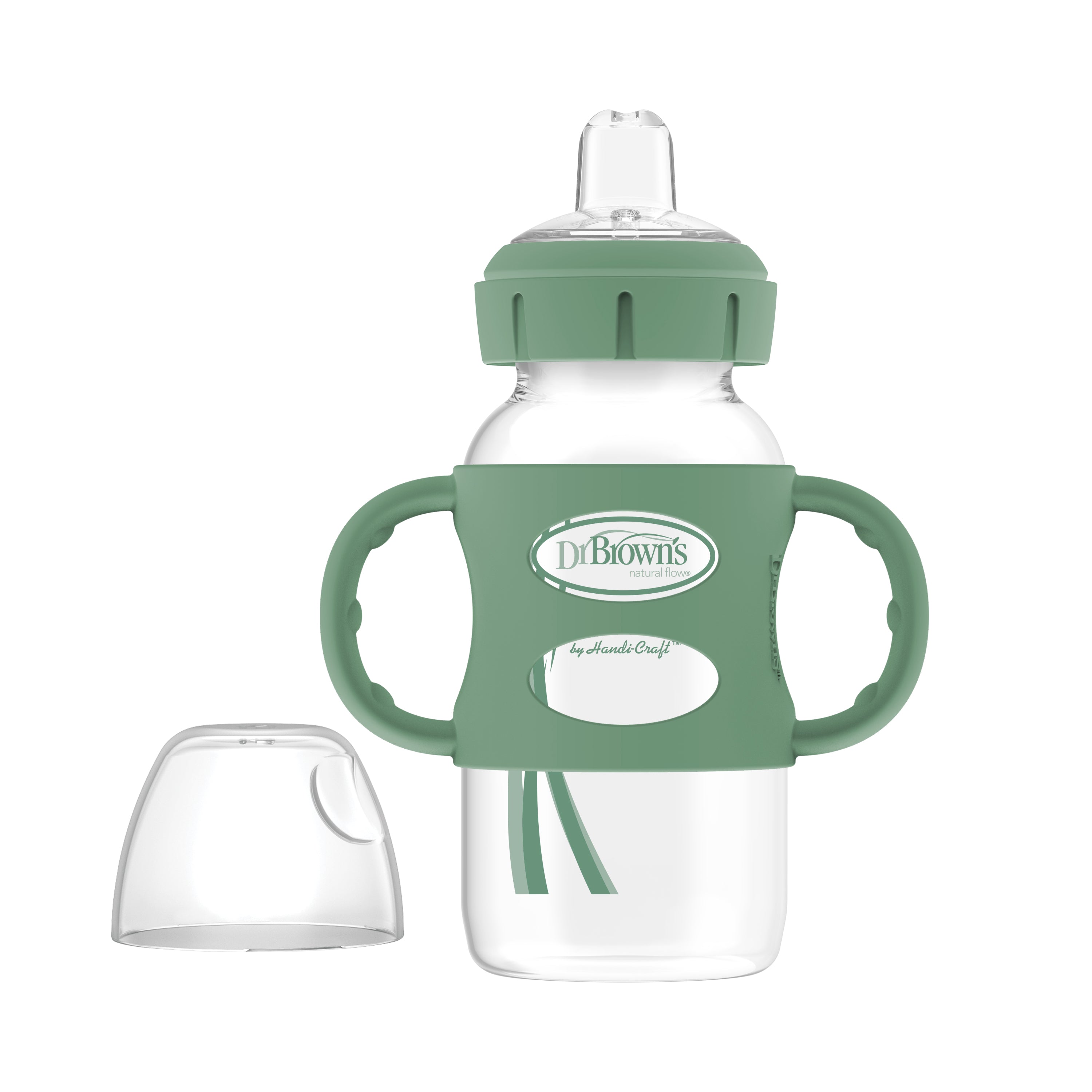 dr-brown-s-milestones-wide-neck-sippy-spout-bottle-with-silicone-handles-9-oz-27 image 1
