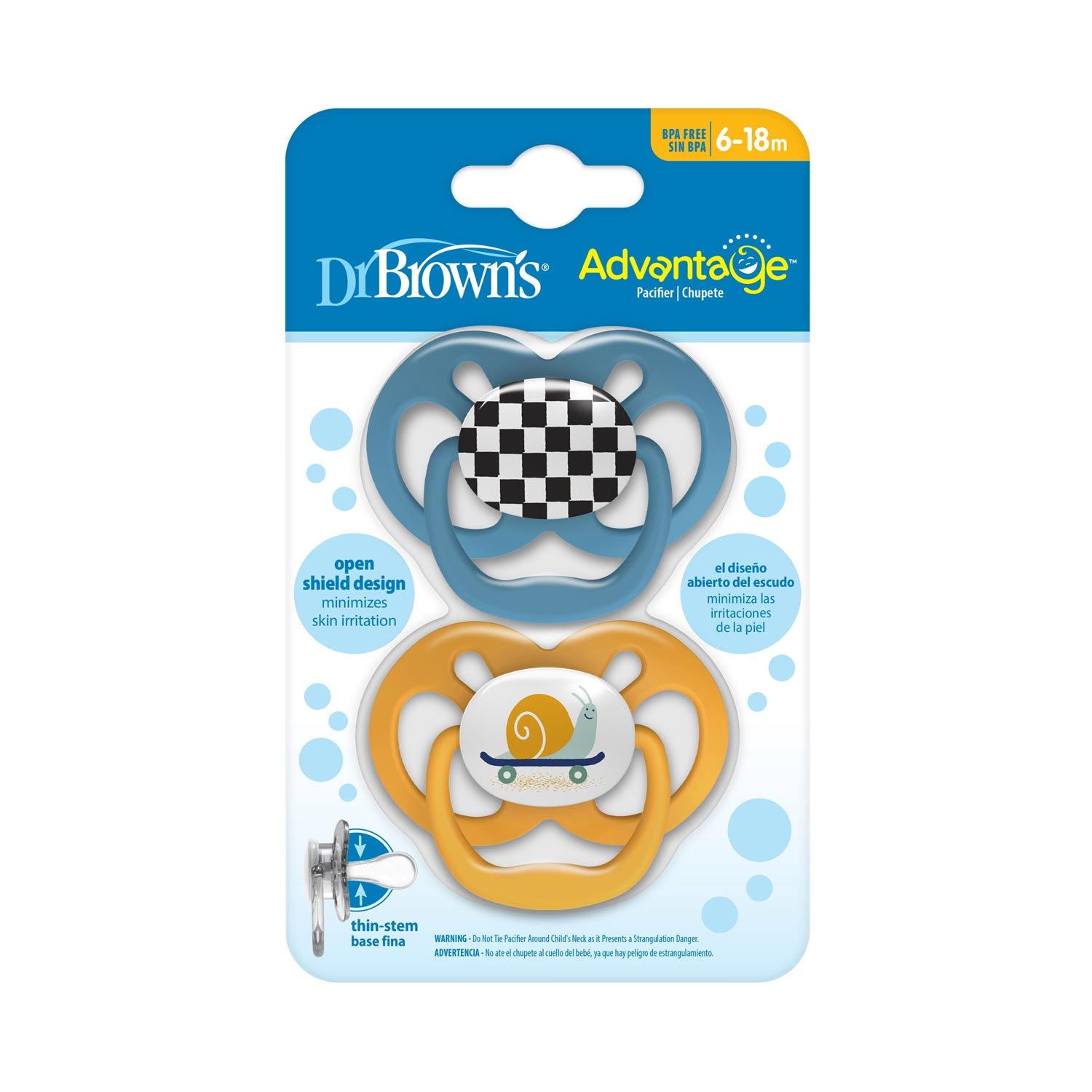 dr-brown-s-advantage-pacifiers-ages-6-18-months-2-count image 2
