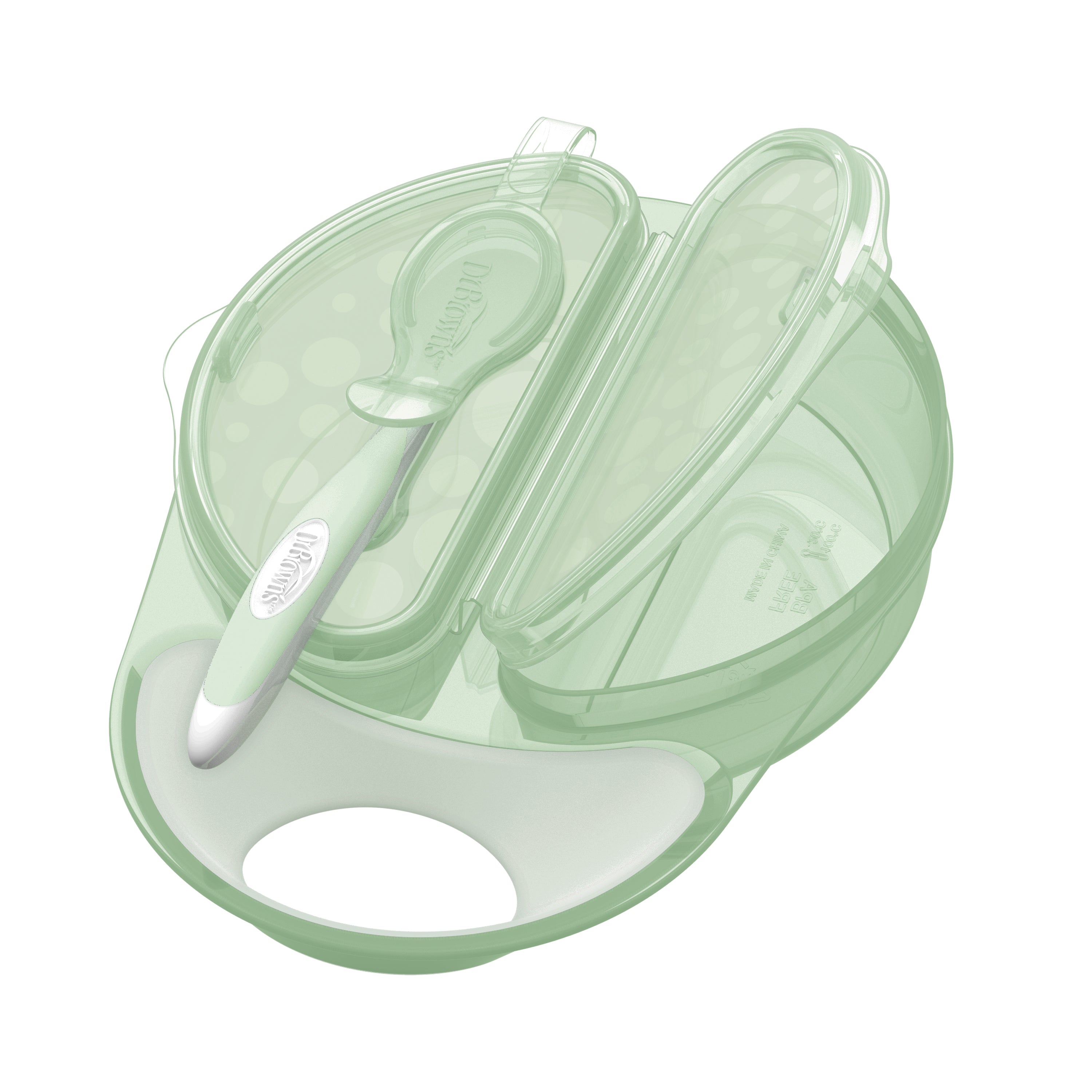 dr-brown-s-travel-fresh-bowl-spoon-combo-light-green image 1