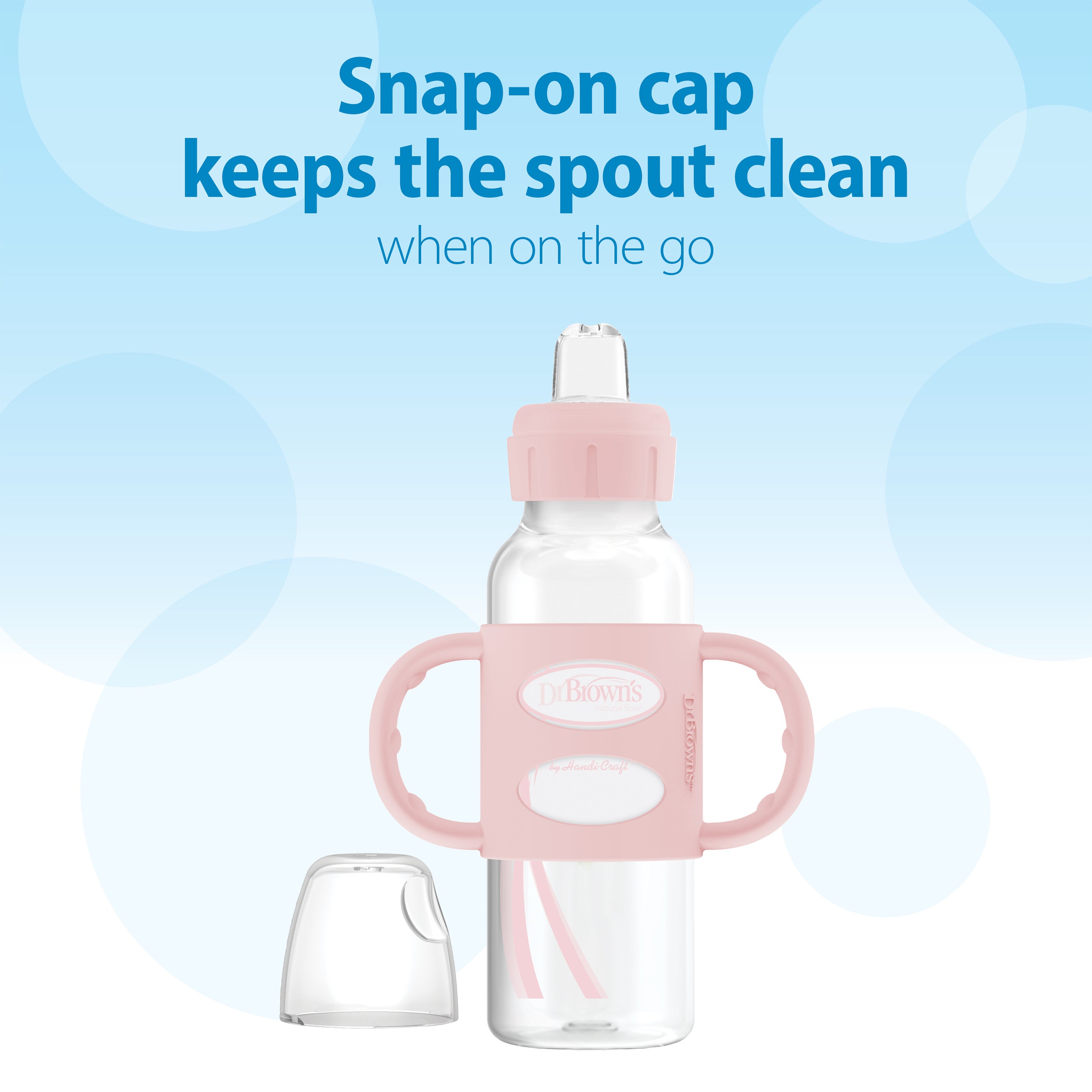 dr-brown-s-milestones-narrow-sippy-spout-bottle-with-silicone-handles-8-oz-250-m image 3